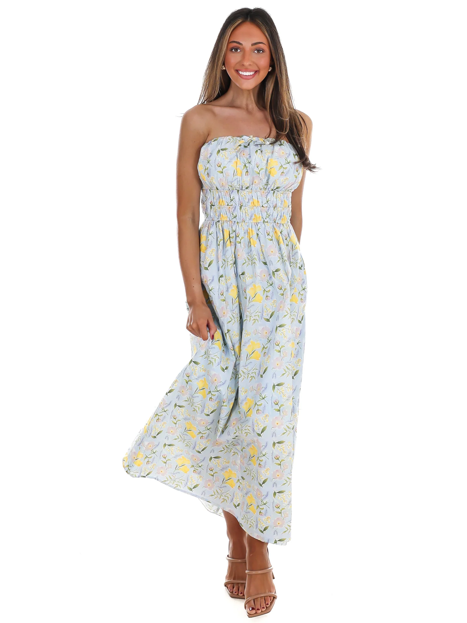 Lemon Blossom Tube Midi Dress - Image 8
