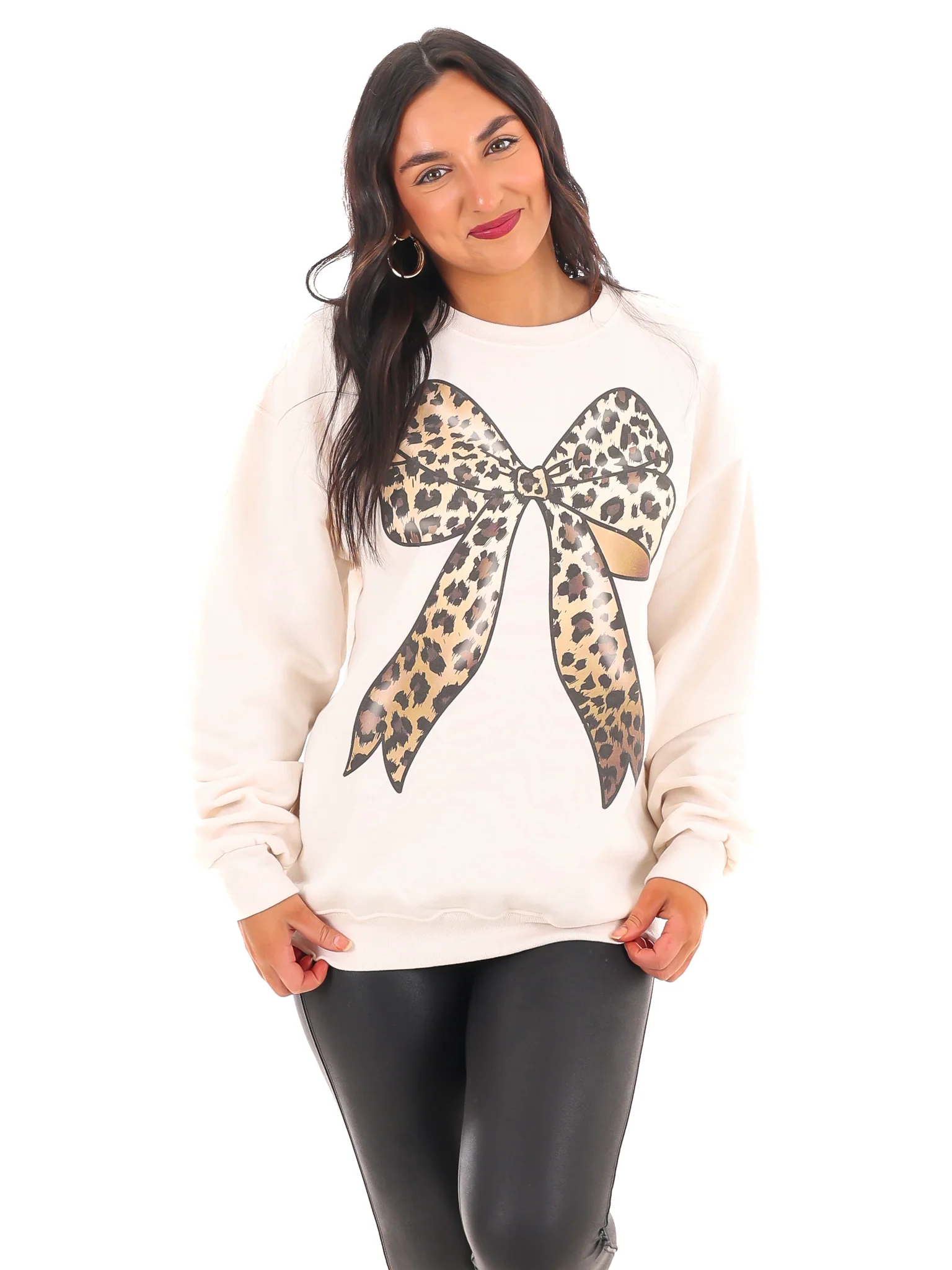 Leopard Bow Sweatshirt - Image 3
