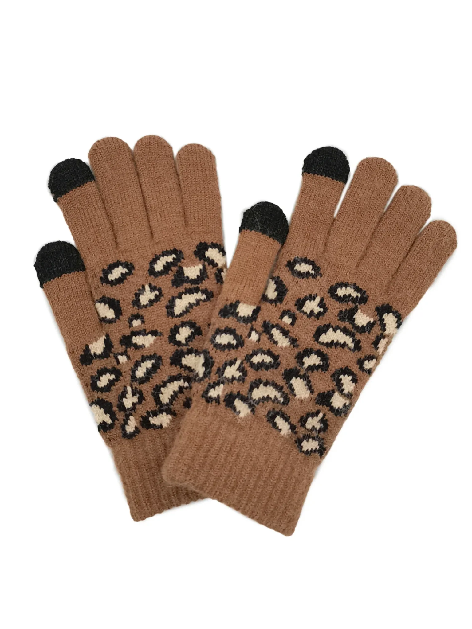 Leopard Knit Touch Gloves - Image 2