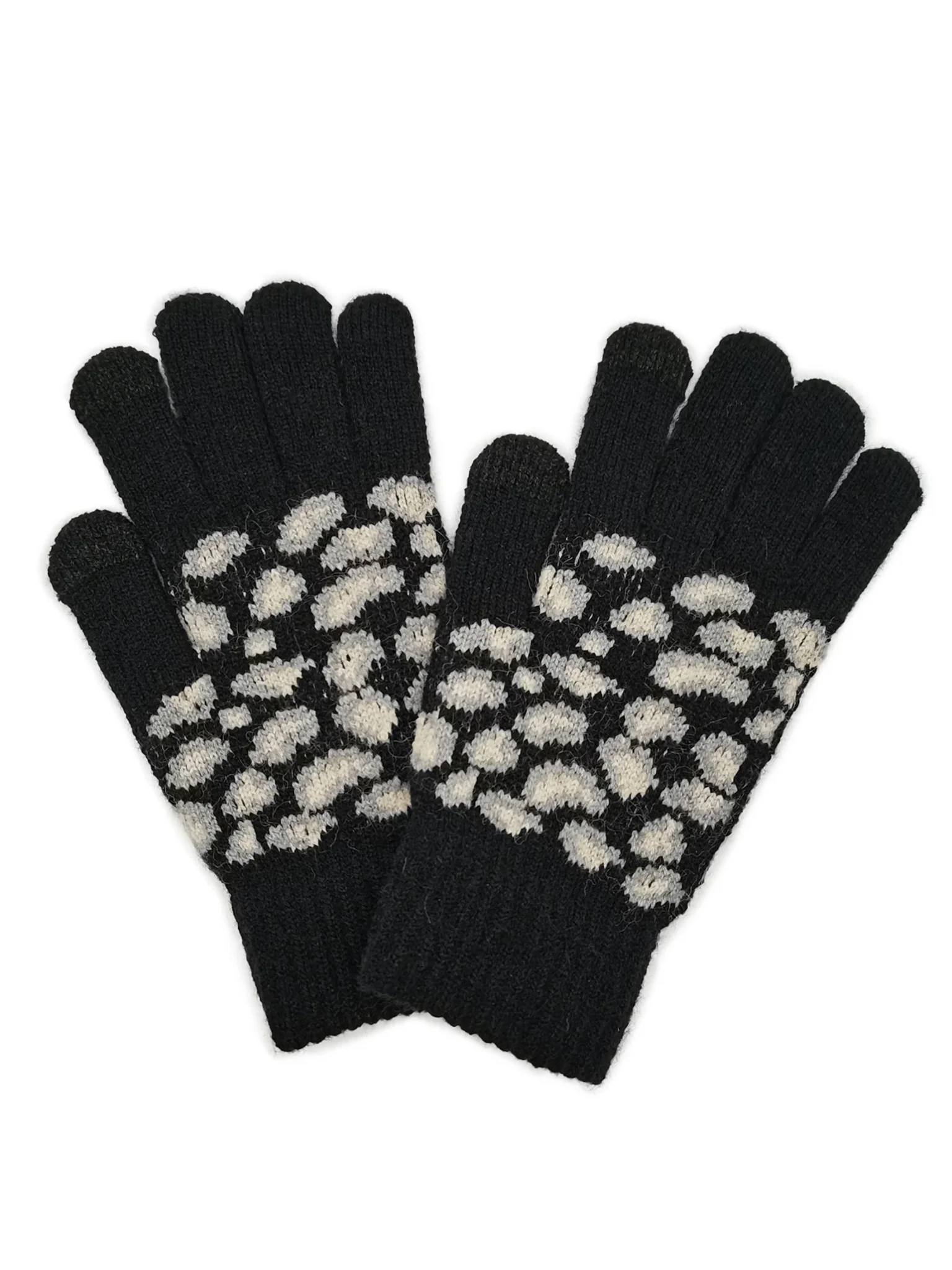 Leopard Knit Touch Gloves - Image 3