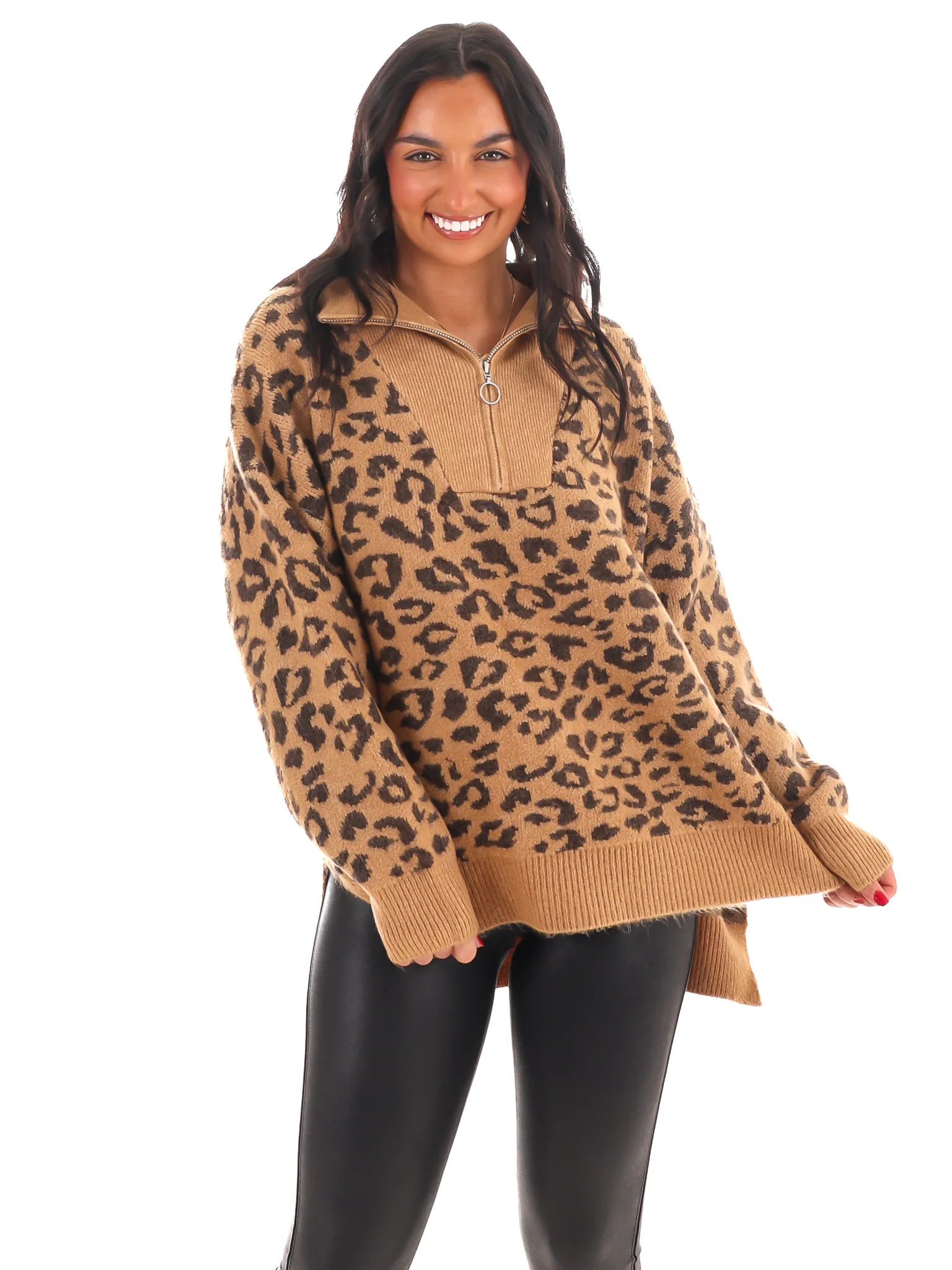 Leopard Luxe Half Zip Sweater - Image 8