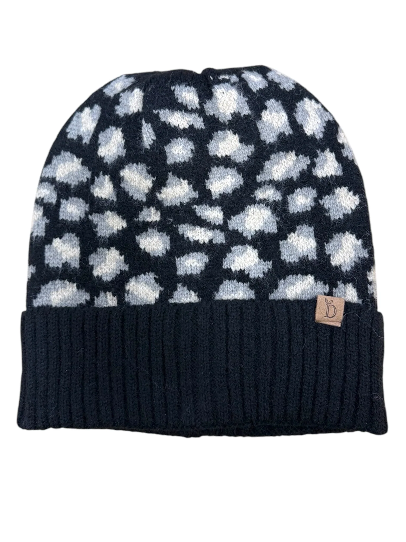 Leopard Ribbed Beanie with Cuff - Image 3