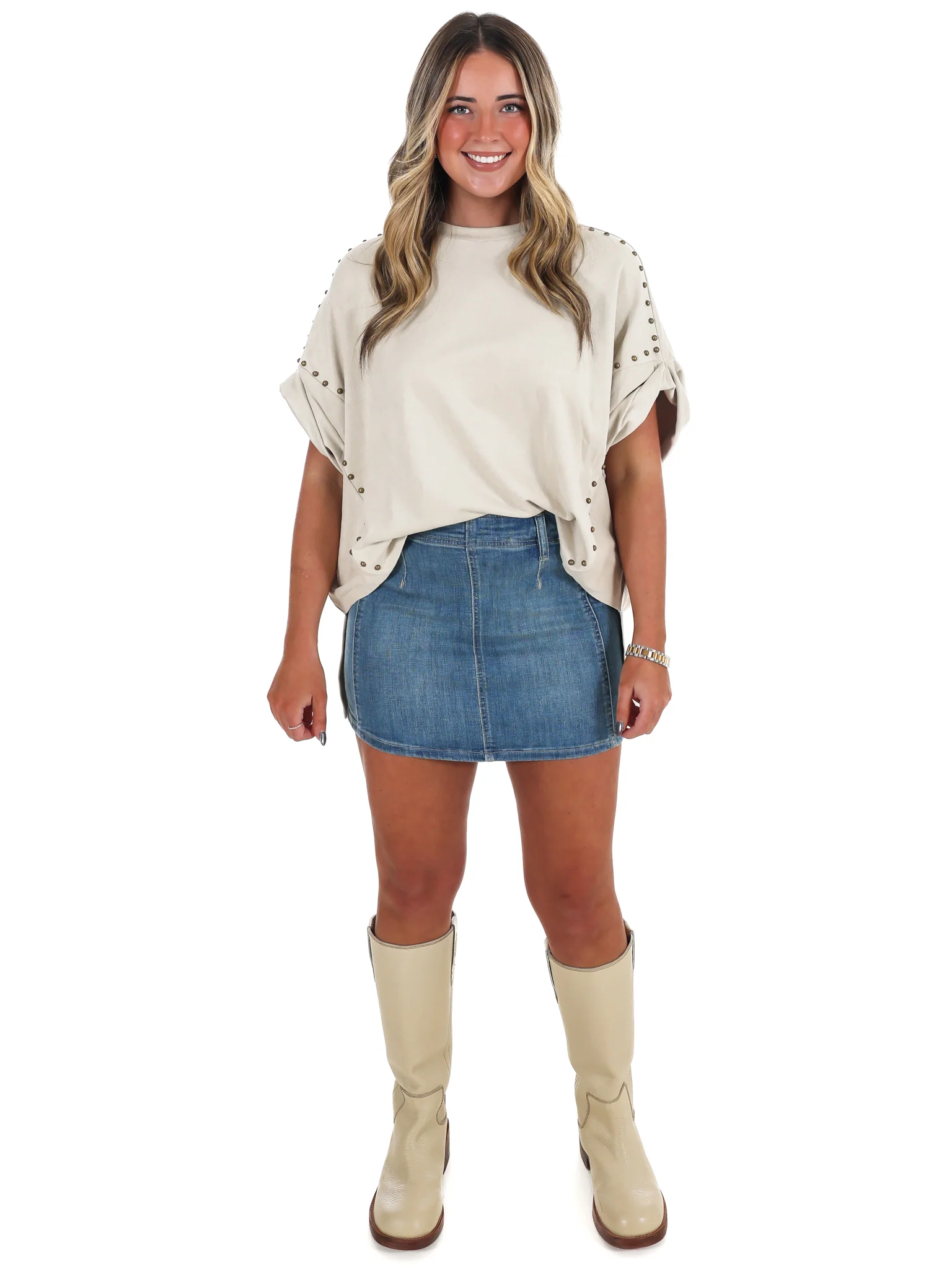 Let's Be Honest Studded Oversized Top - Image 16