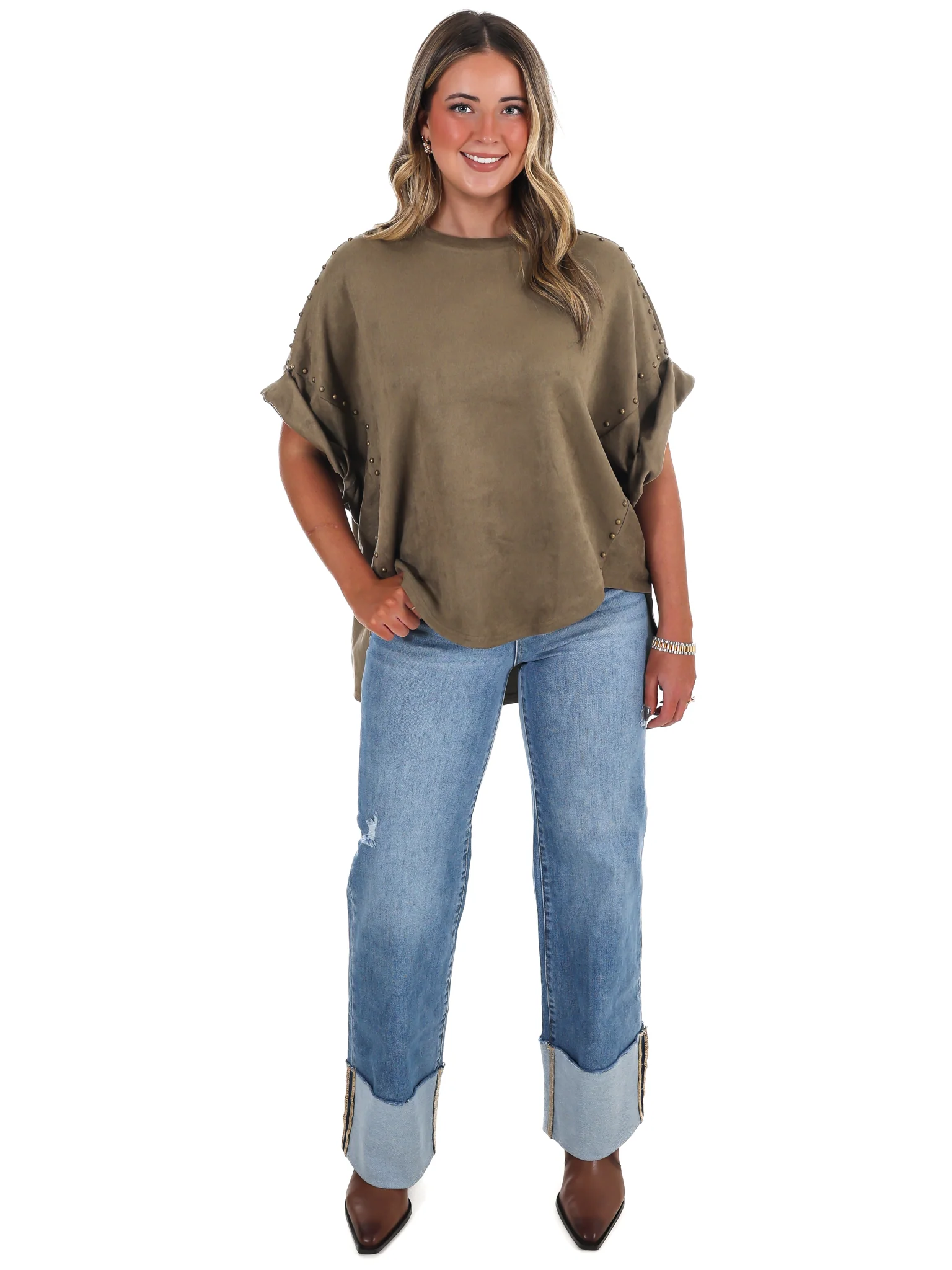 Let's Be Honest Studded Oversized Top - Image 2