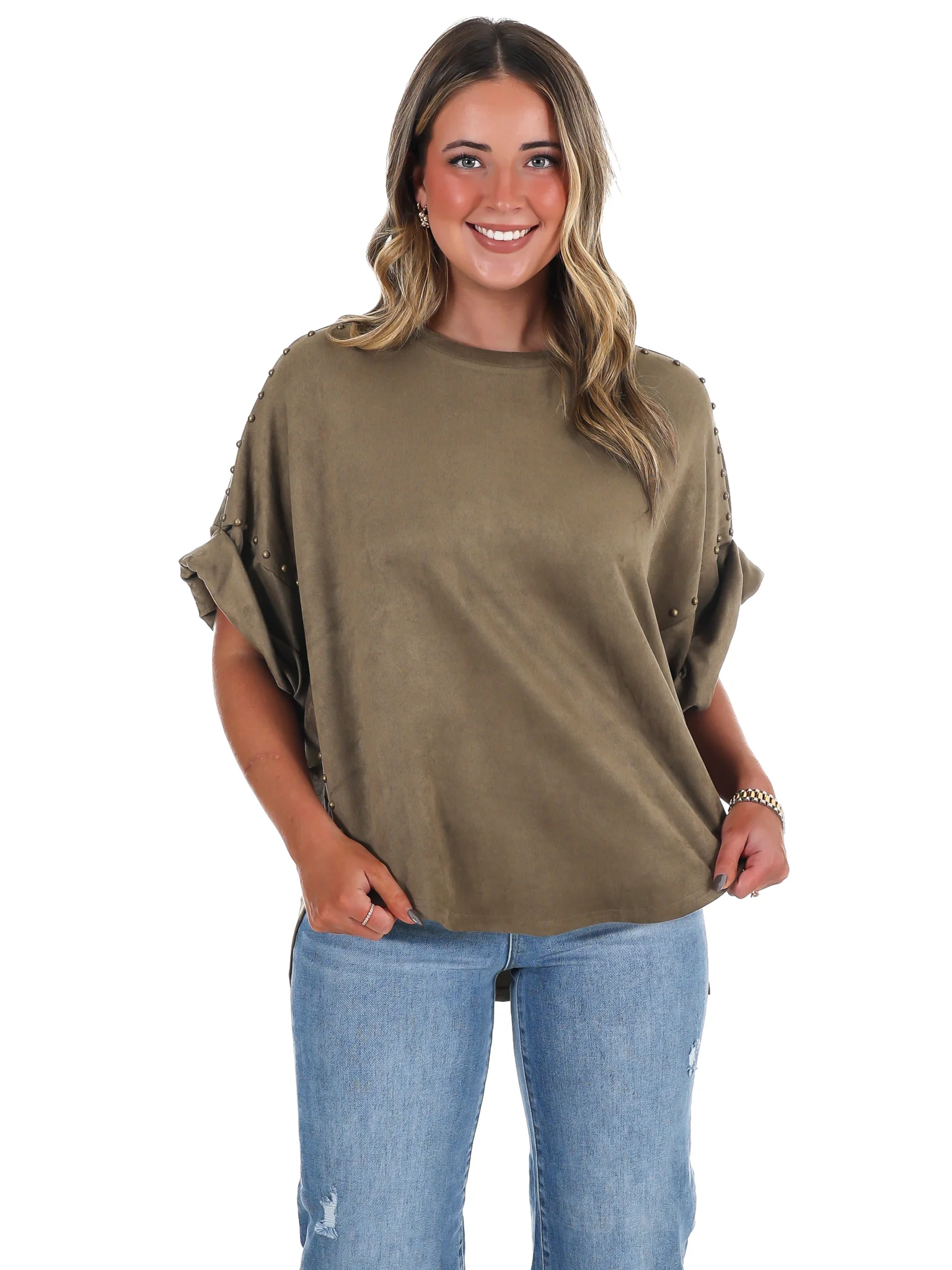 Let's Be Honest Studded Oversized Top - Image 3