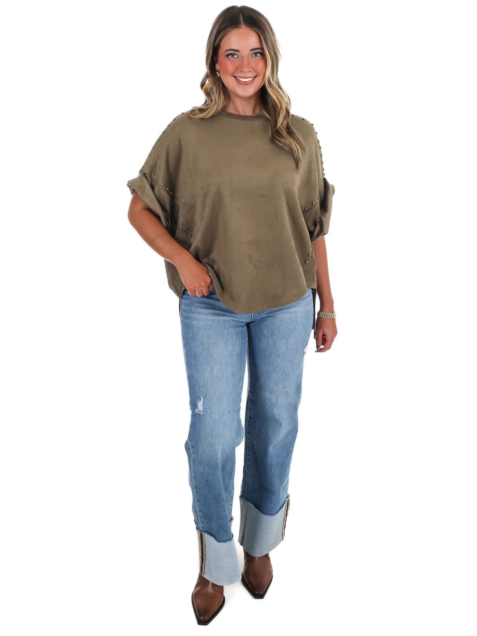 Let's Be Honest Studded Oversized Top - Image 4