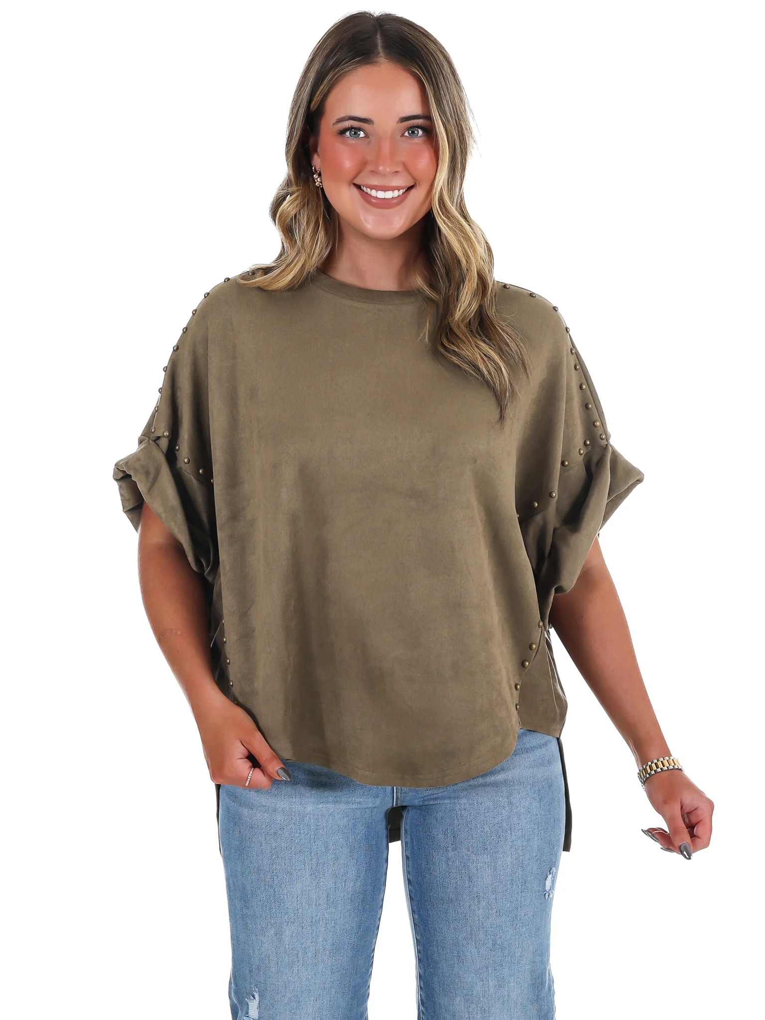 Let's Be Honest Studded Oversized Top - Image 5