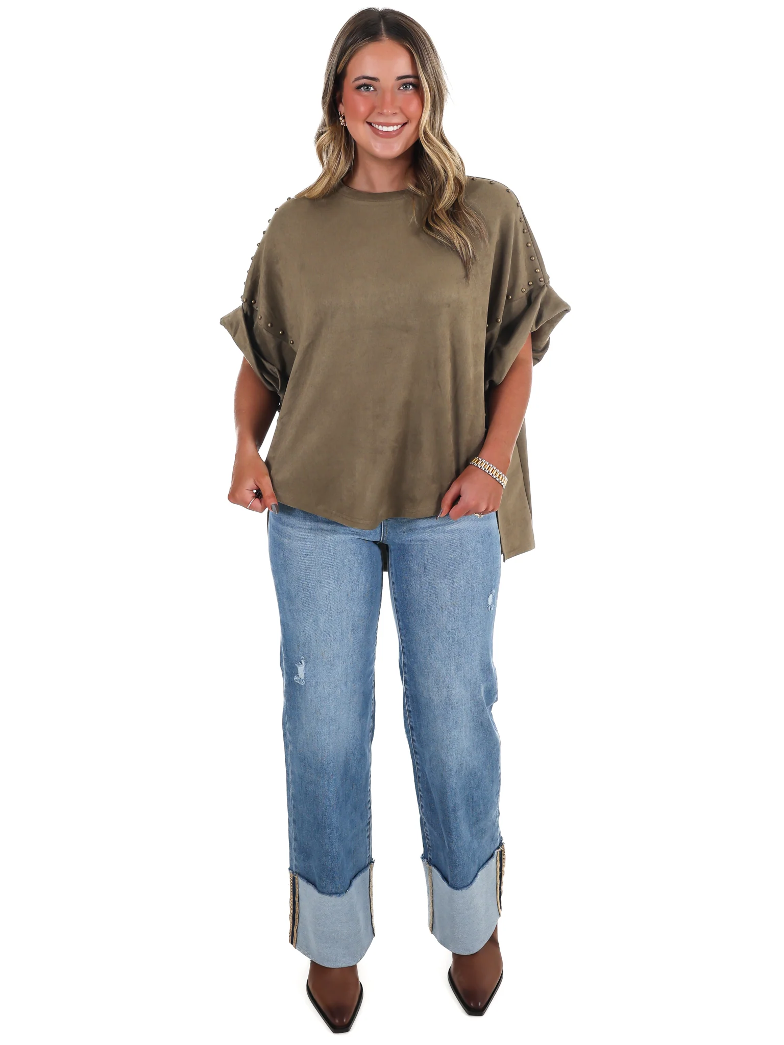 Let's Be Honest Studded Oversized Top - Image 6