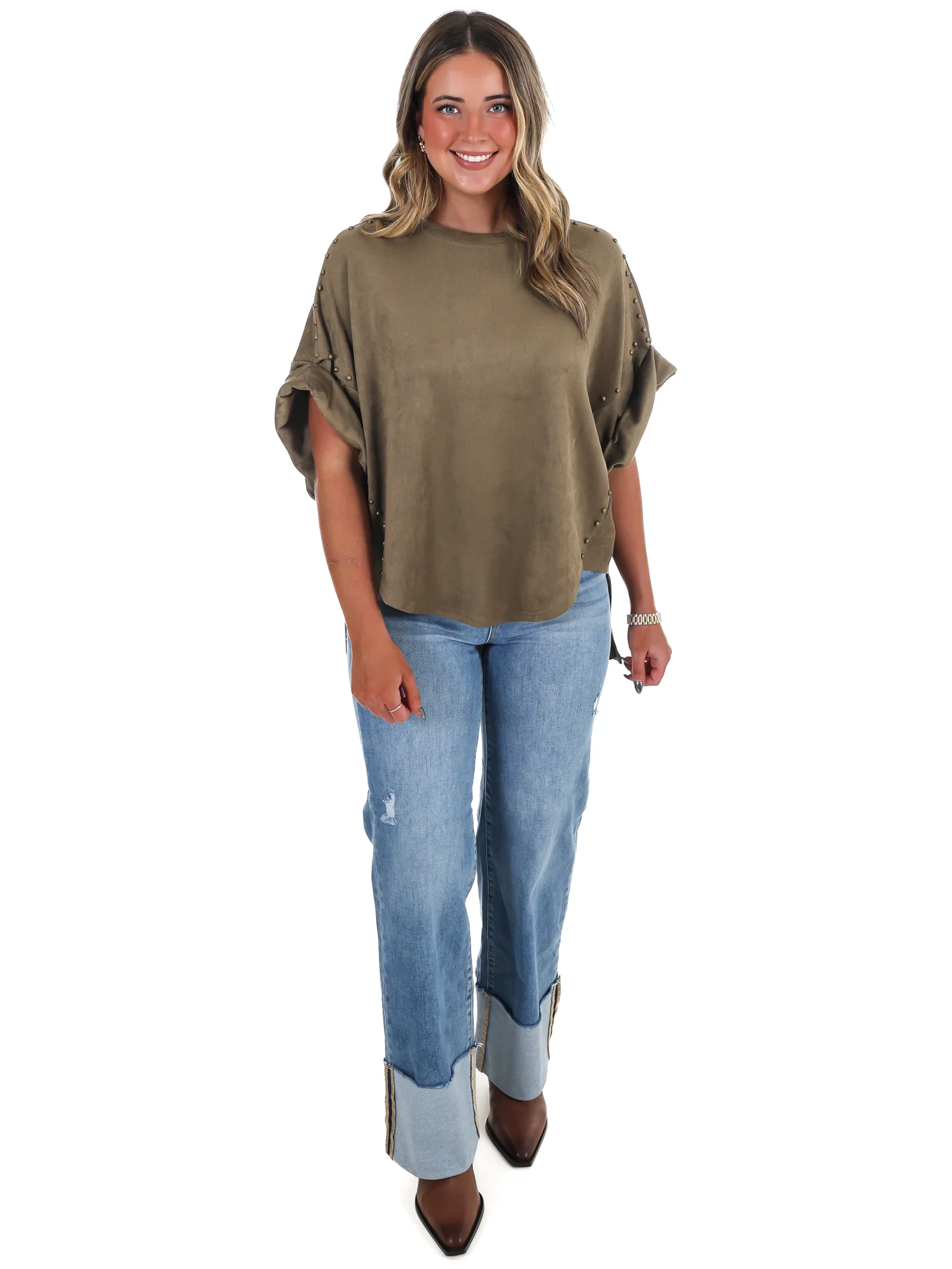 Let's Be Honest Studded Oversized Top - Image 7