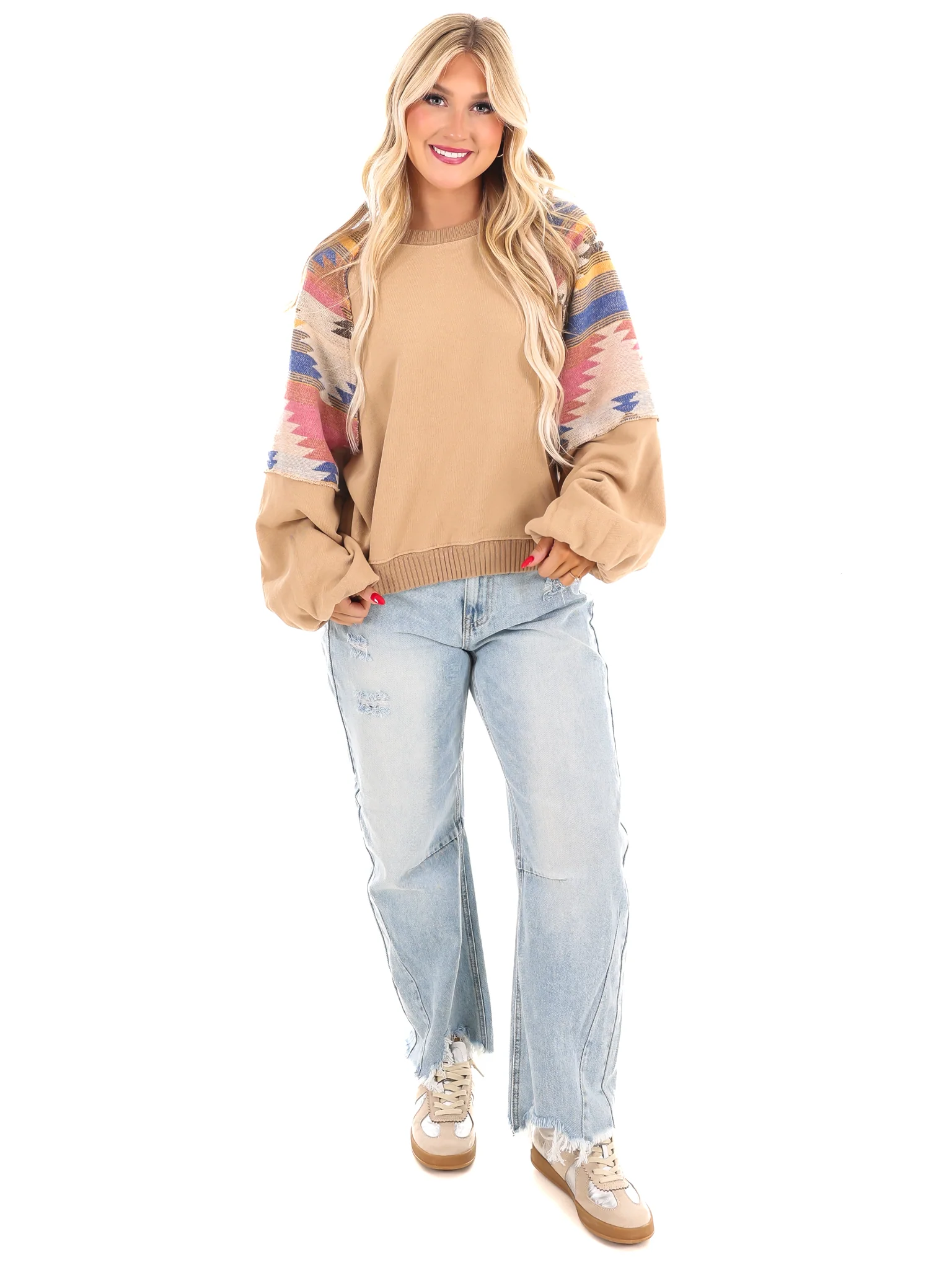 Let's Just Stay Print Mix Pullover - Image 2