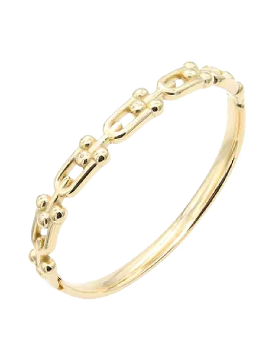 Linked in Love Gold Plated Stainless Steel Bangle Bracelet