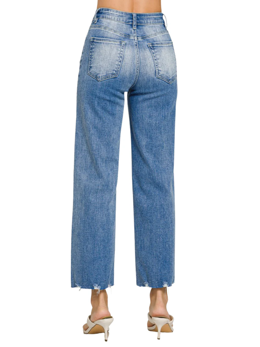 Lived In Raw Hem Cropped Jeans - Image 2