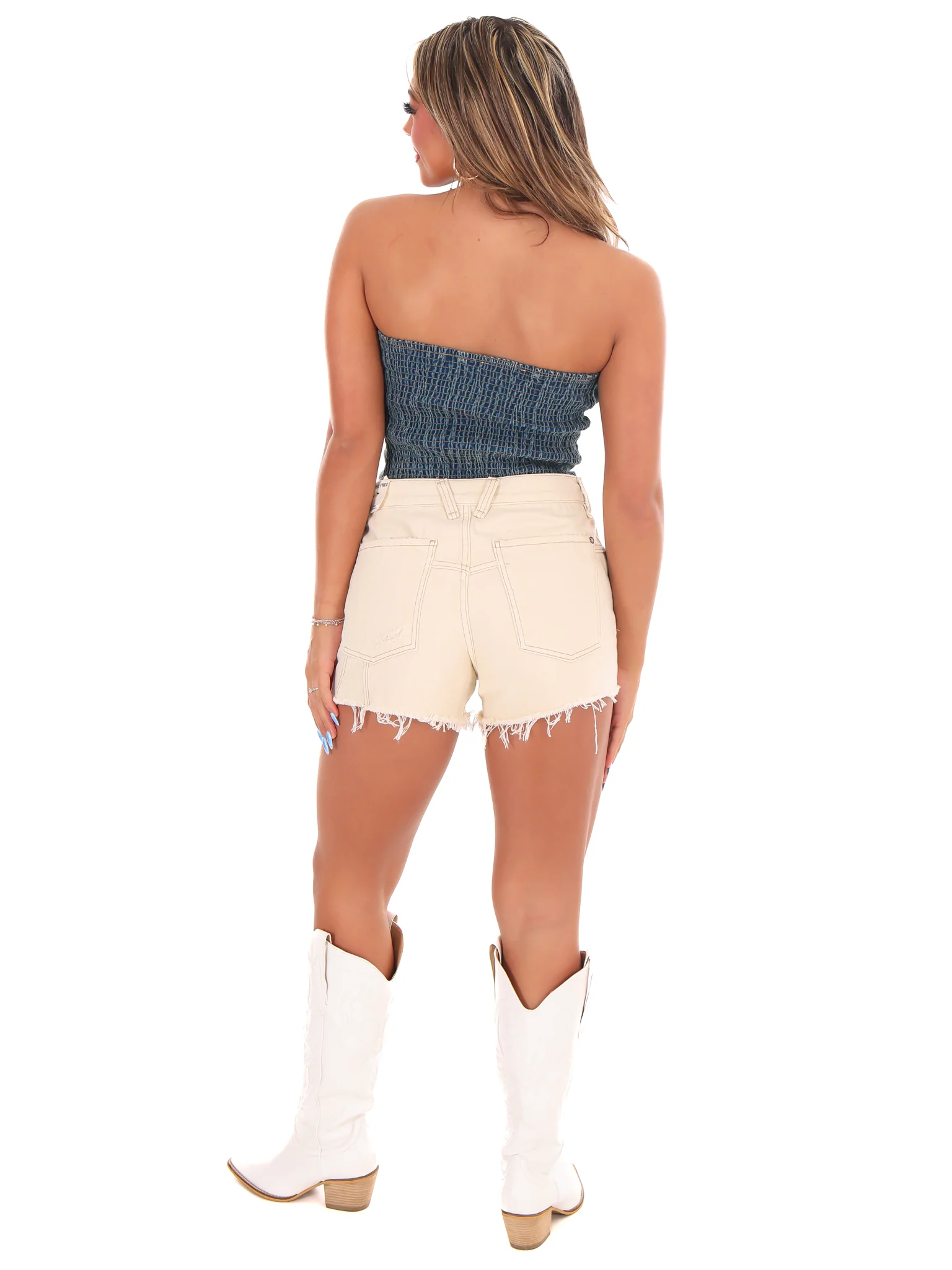 Look Your Best Denim Bow Top - Image 7