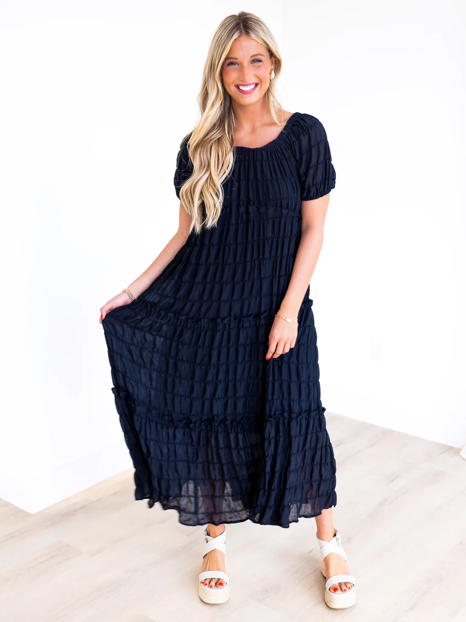 Love is A Game Texture Maxi Dress - Image 2