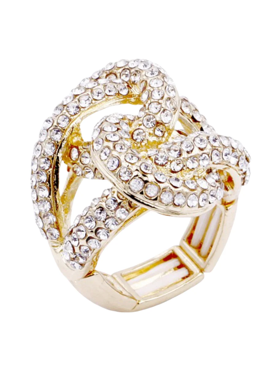 Love Me Knot Rhinestone Stretch Ring