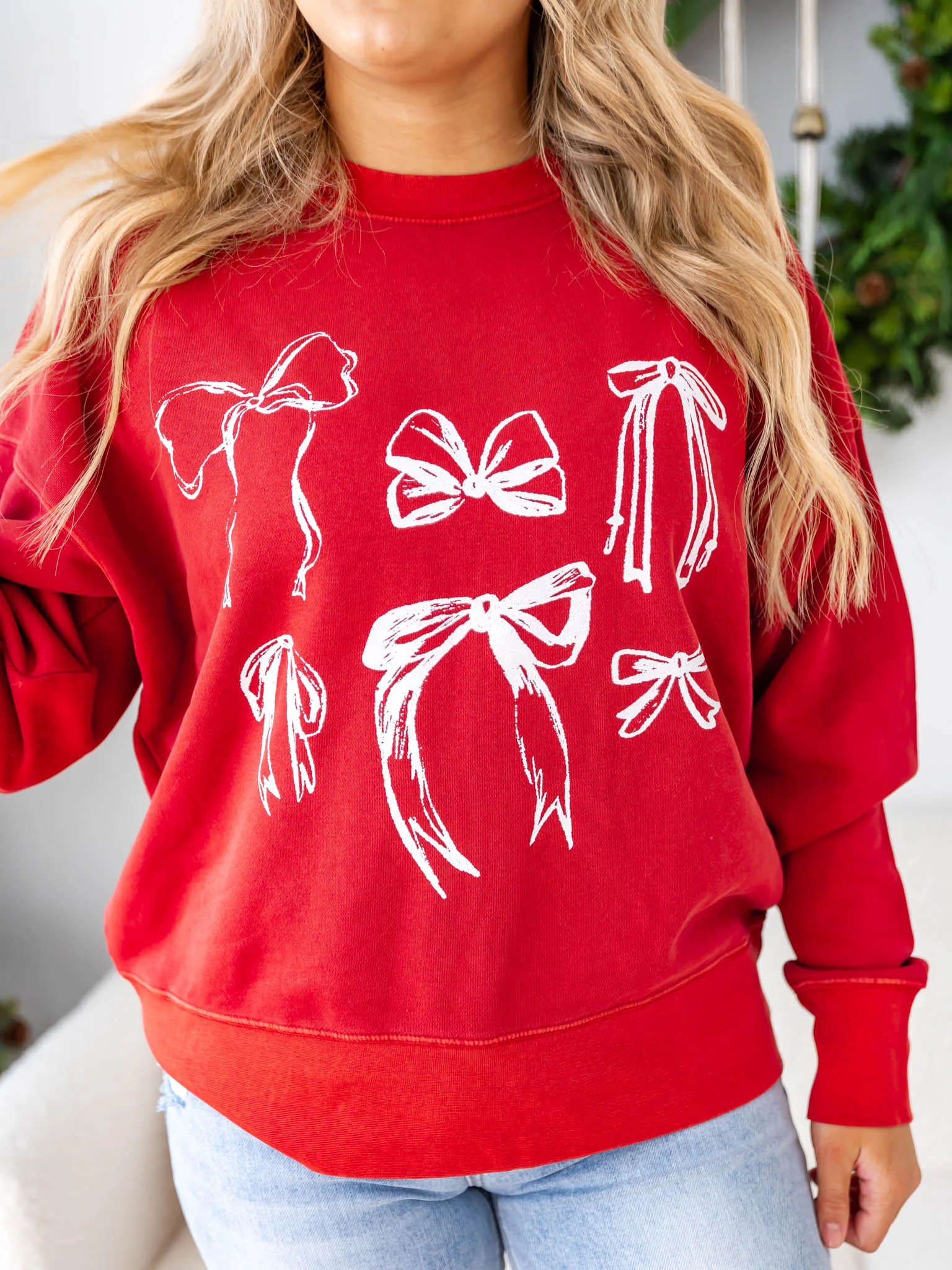 Love My Red Bows Oversized Sweatshirt - Image 7