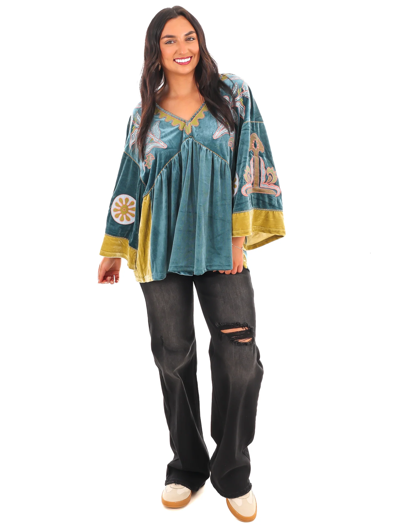 Love On the Brain Velvet Babydoll Top - Image 2