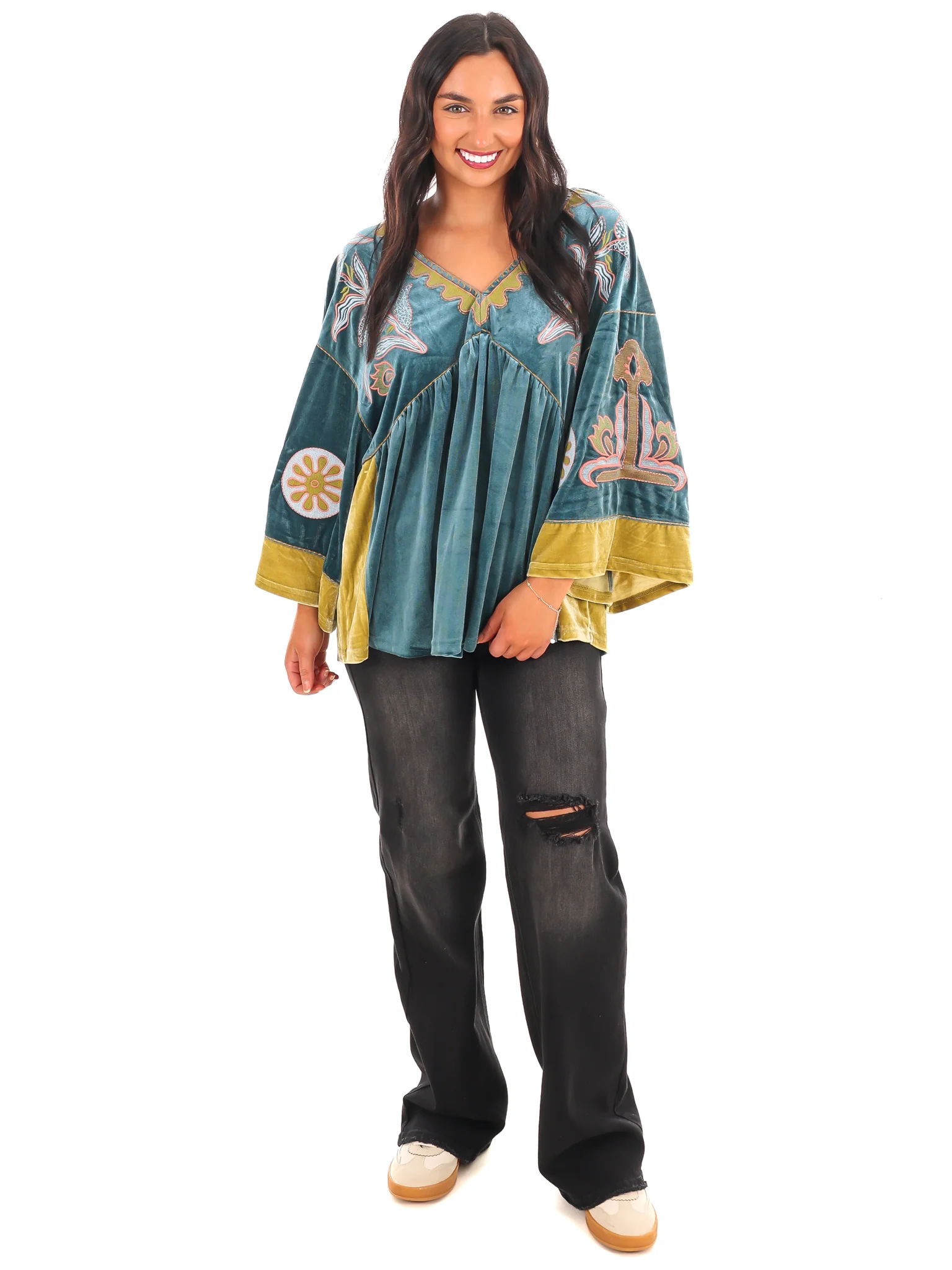 Love On the Brain Velvet Babydoll Top - Image 4