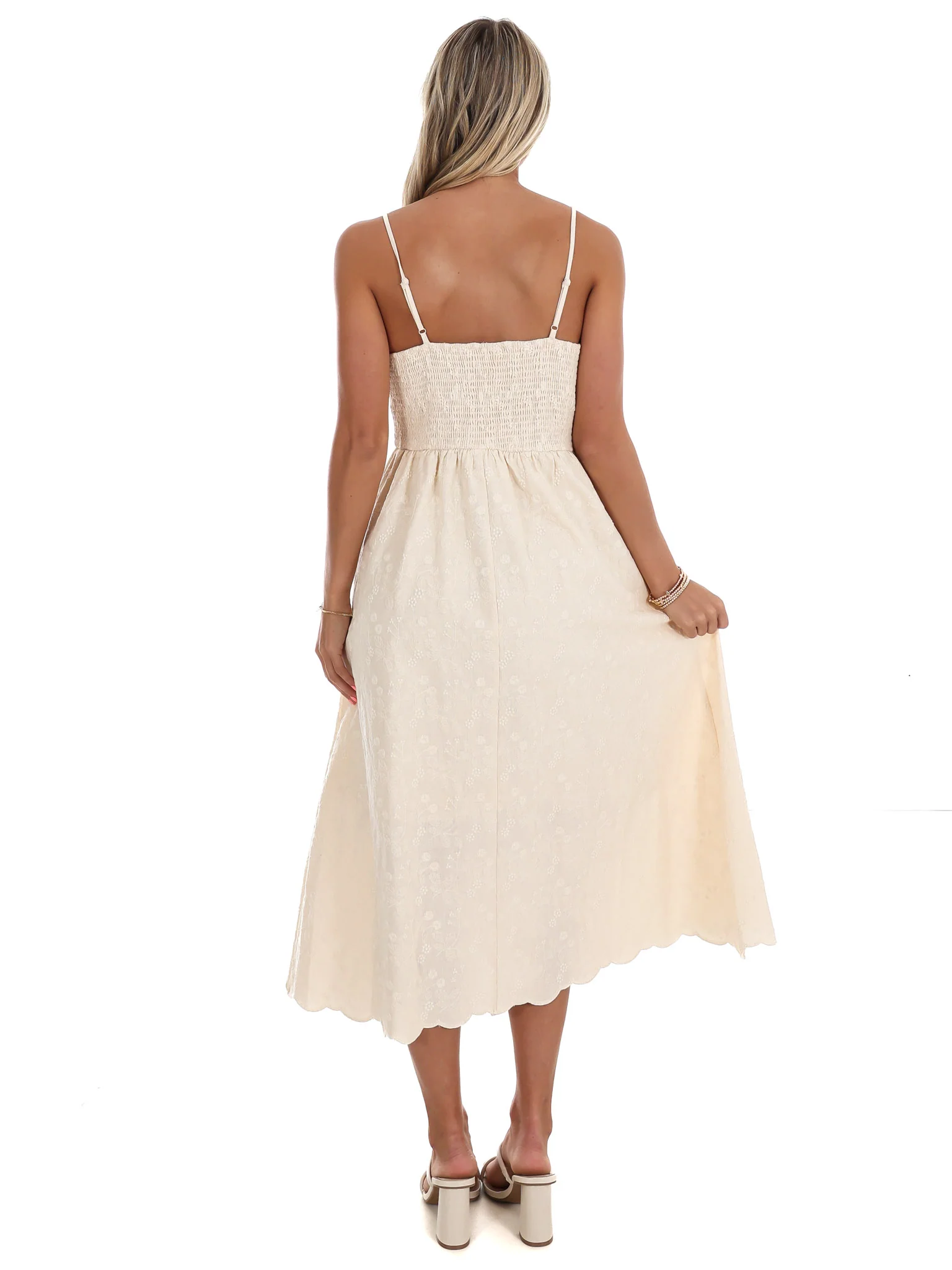 Love Over Fear Floral Embroidery Midi Dress - Image 7