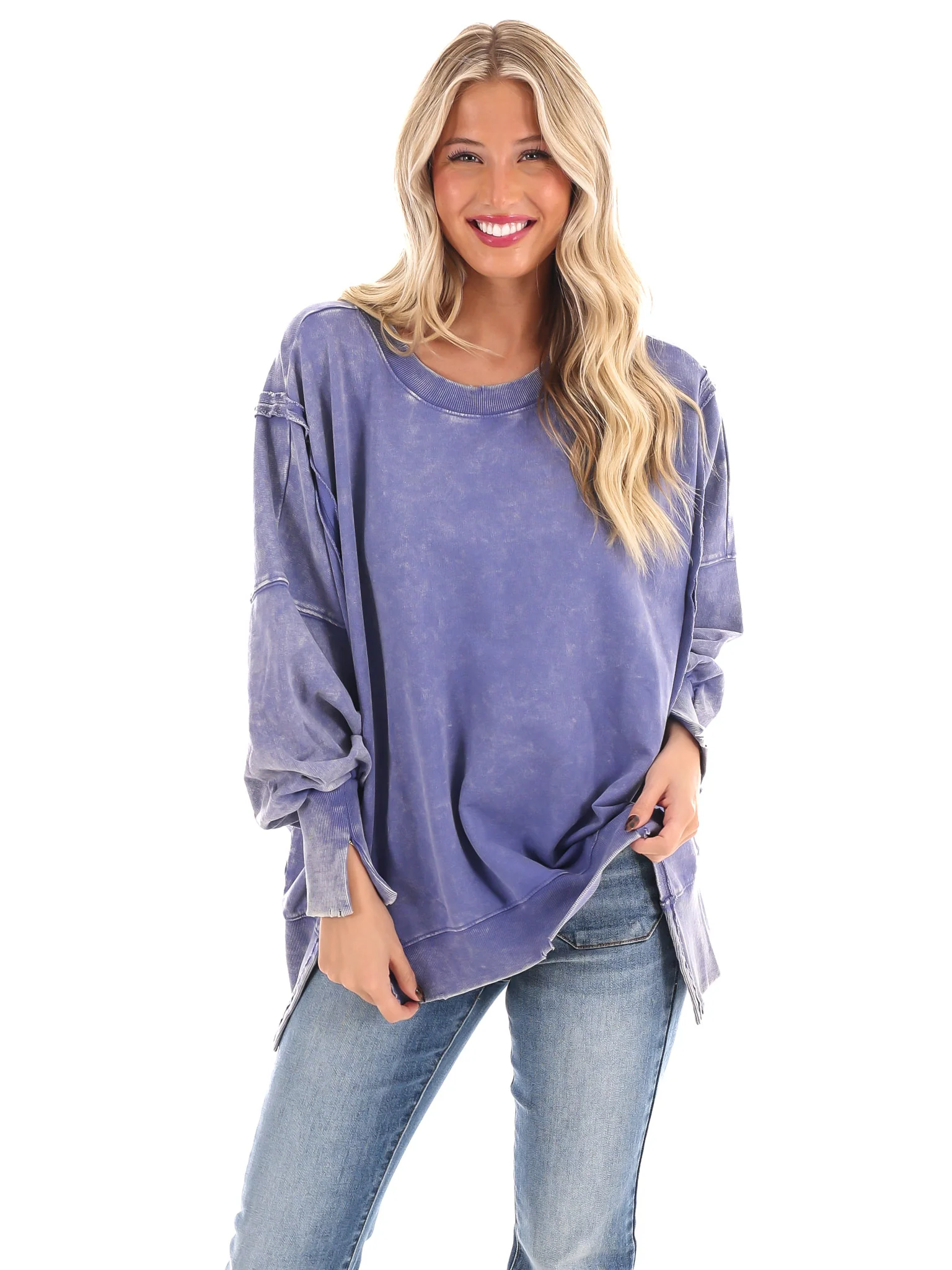 Lovely Life Acid Wash Sweatshirt - Image 11