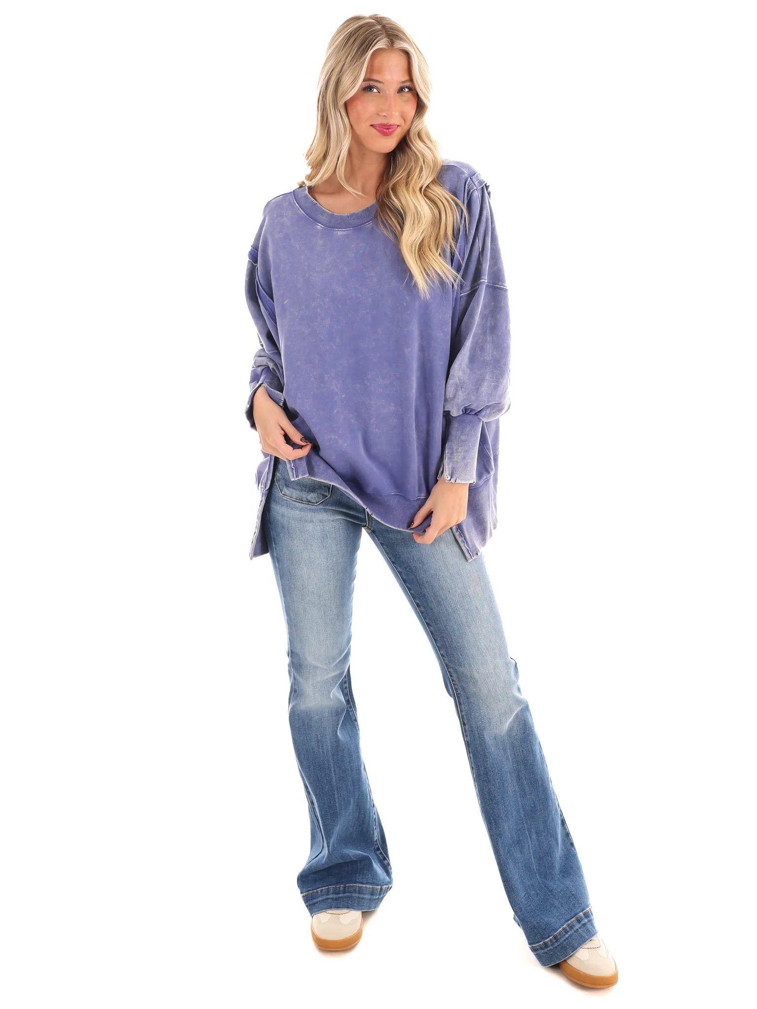 Lovely Life Acid Wash Sweatshirt - Image 12