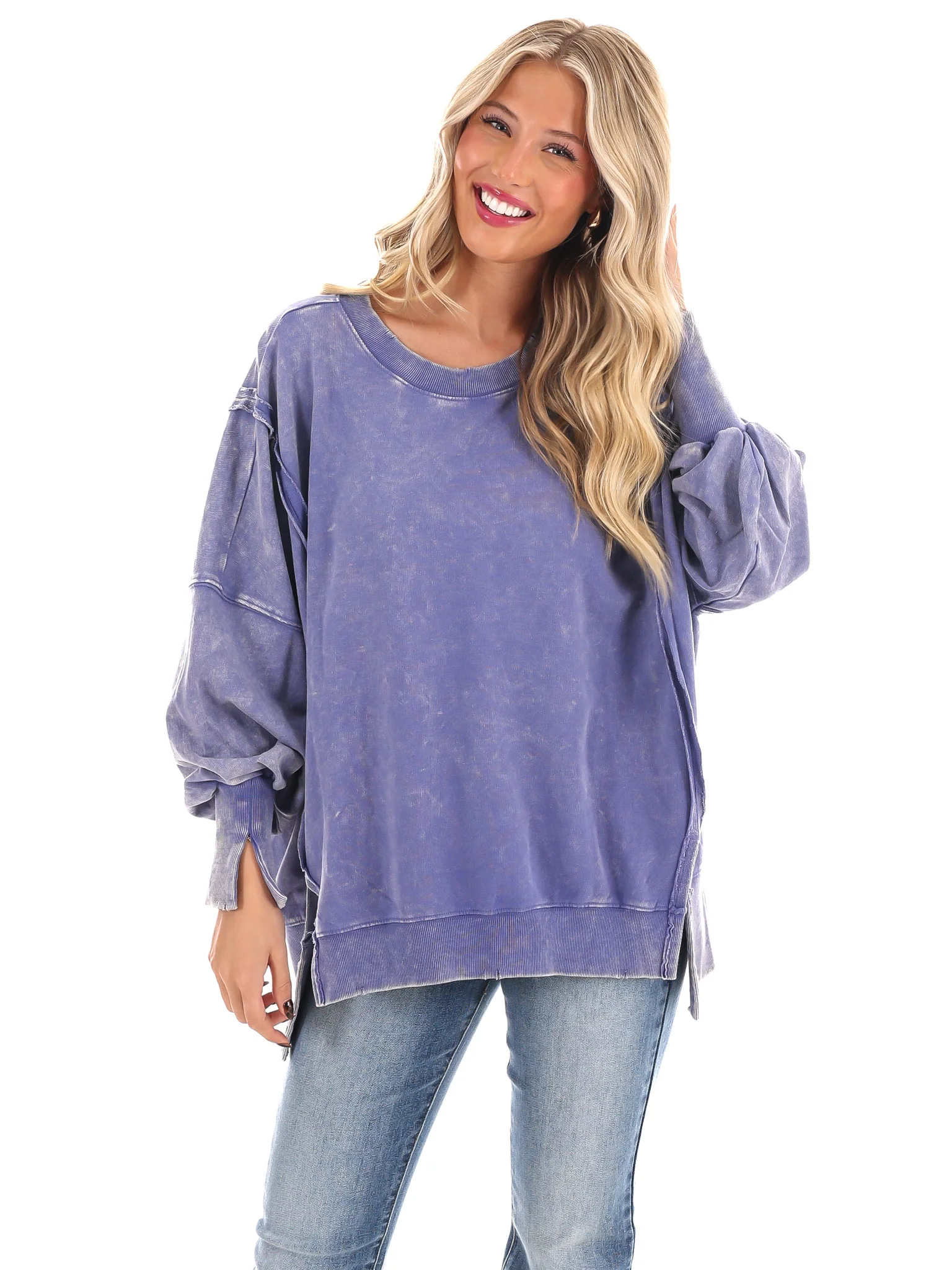 Lovely Life Acid Wash Sweatshirt - Image 13