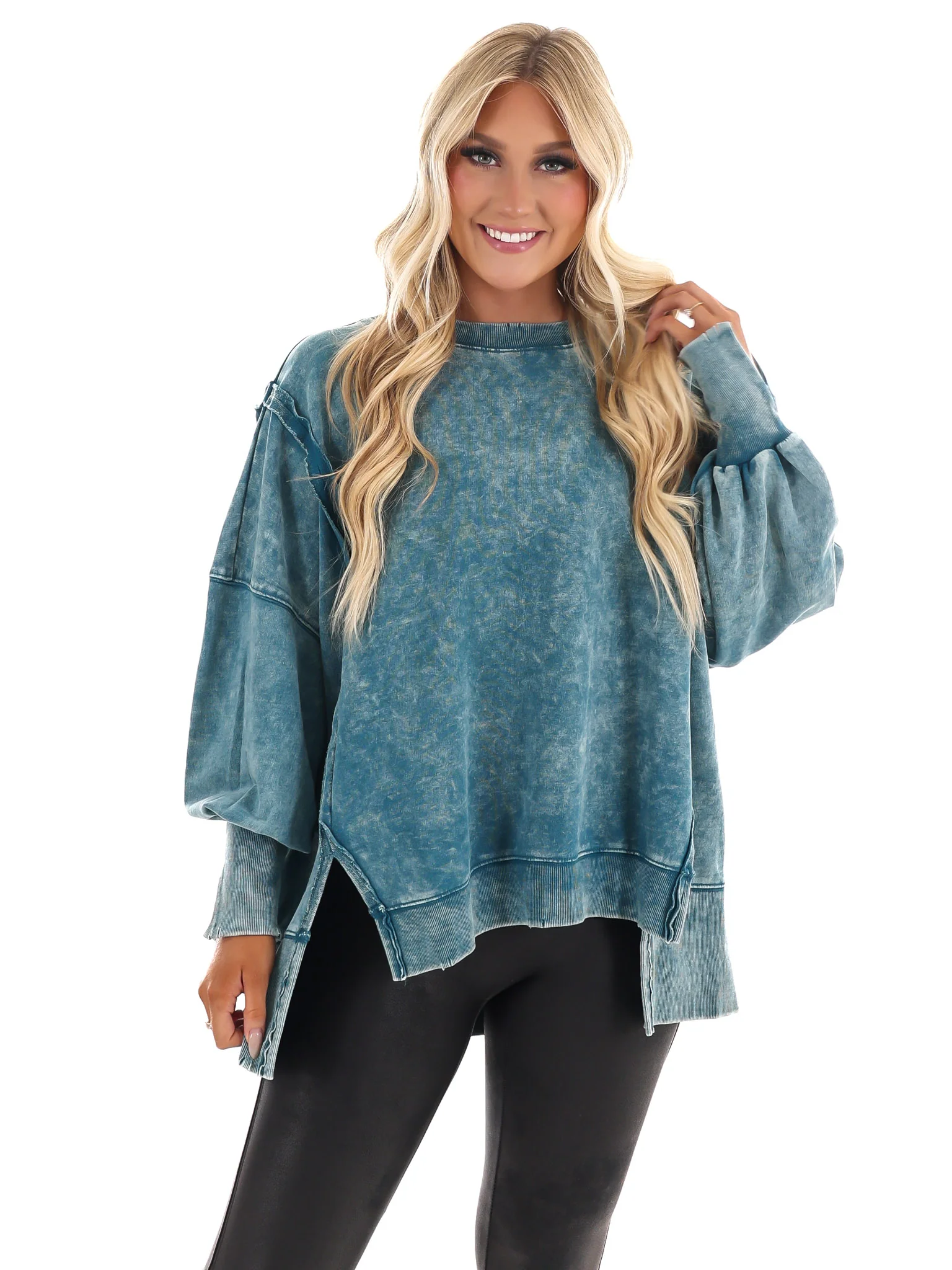 Lovely Life Acid Wash Sweatshirt - Image 17