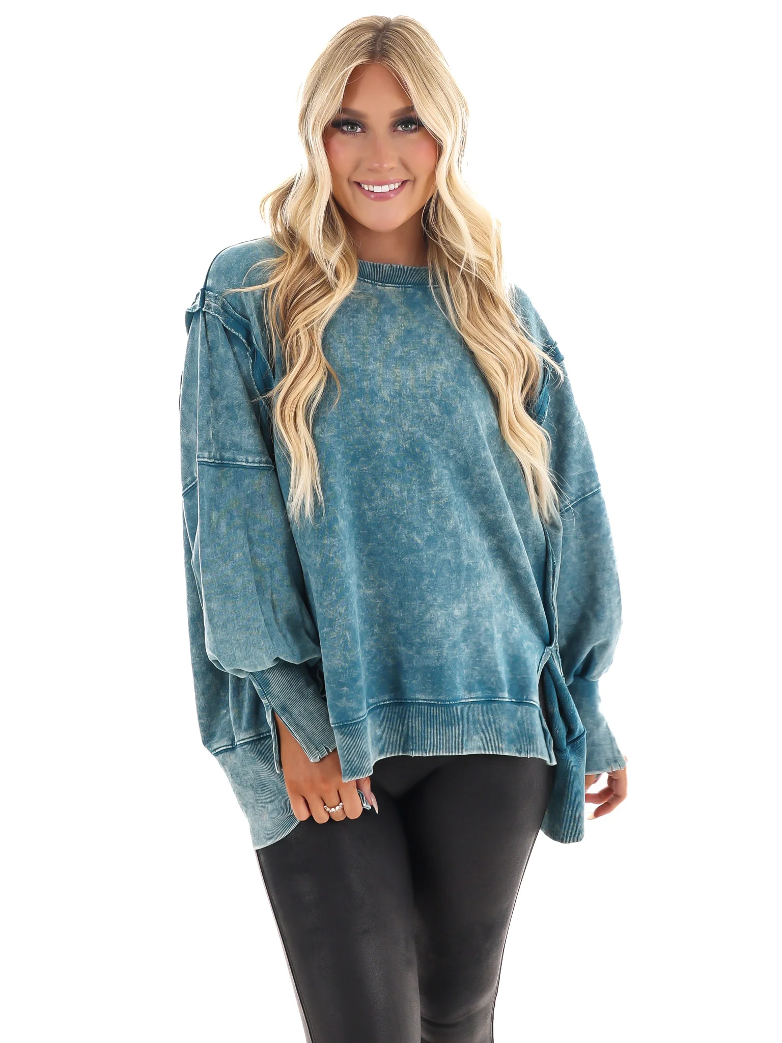 Lovely Life Acid Wash Sweatshirt - Image 19
