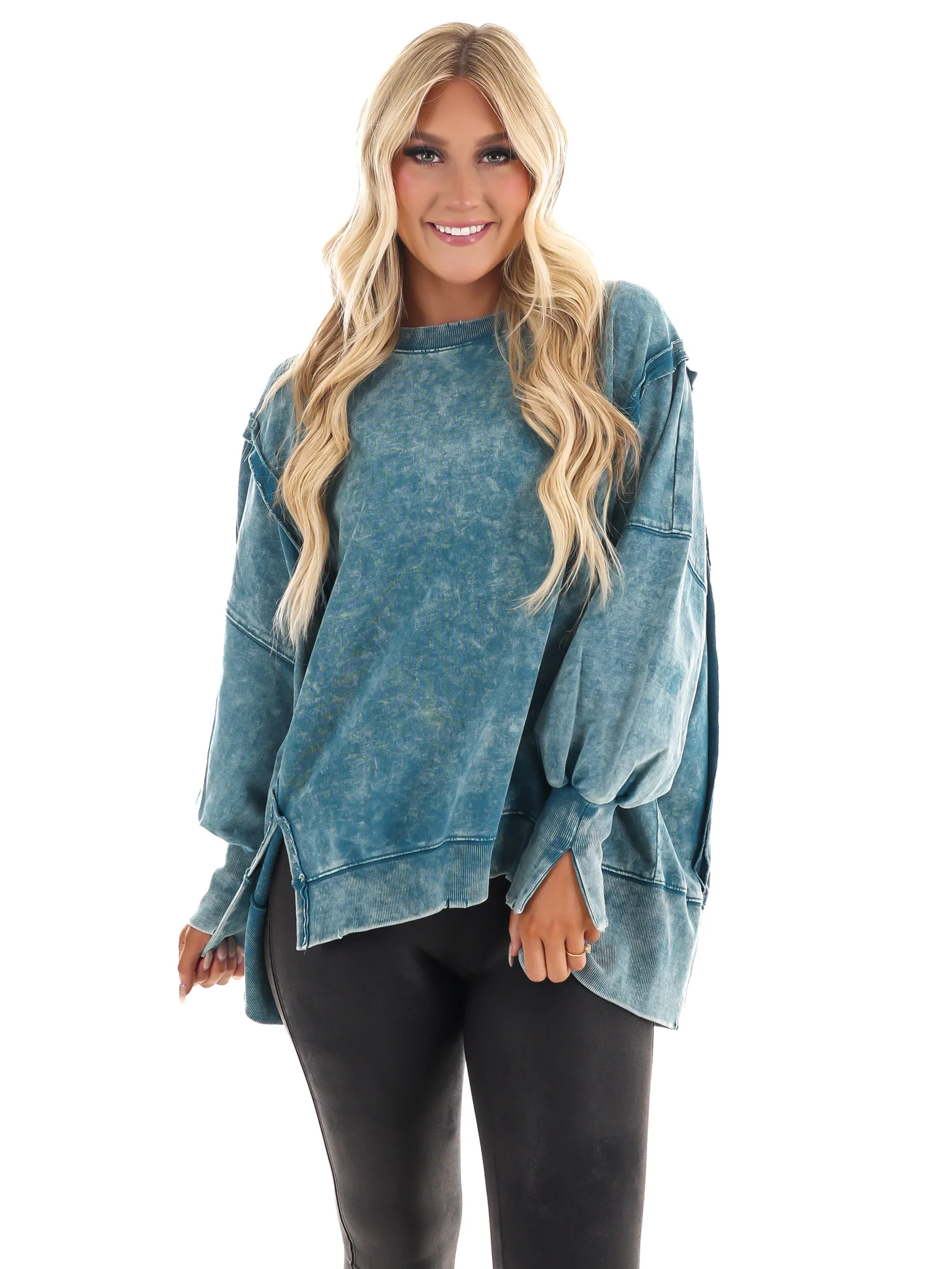 Lovely Life Acid Wash Sweatshirt - Image 21
