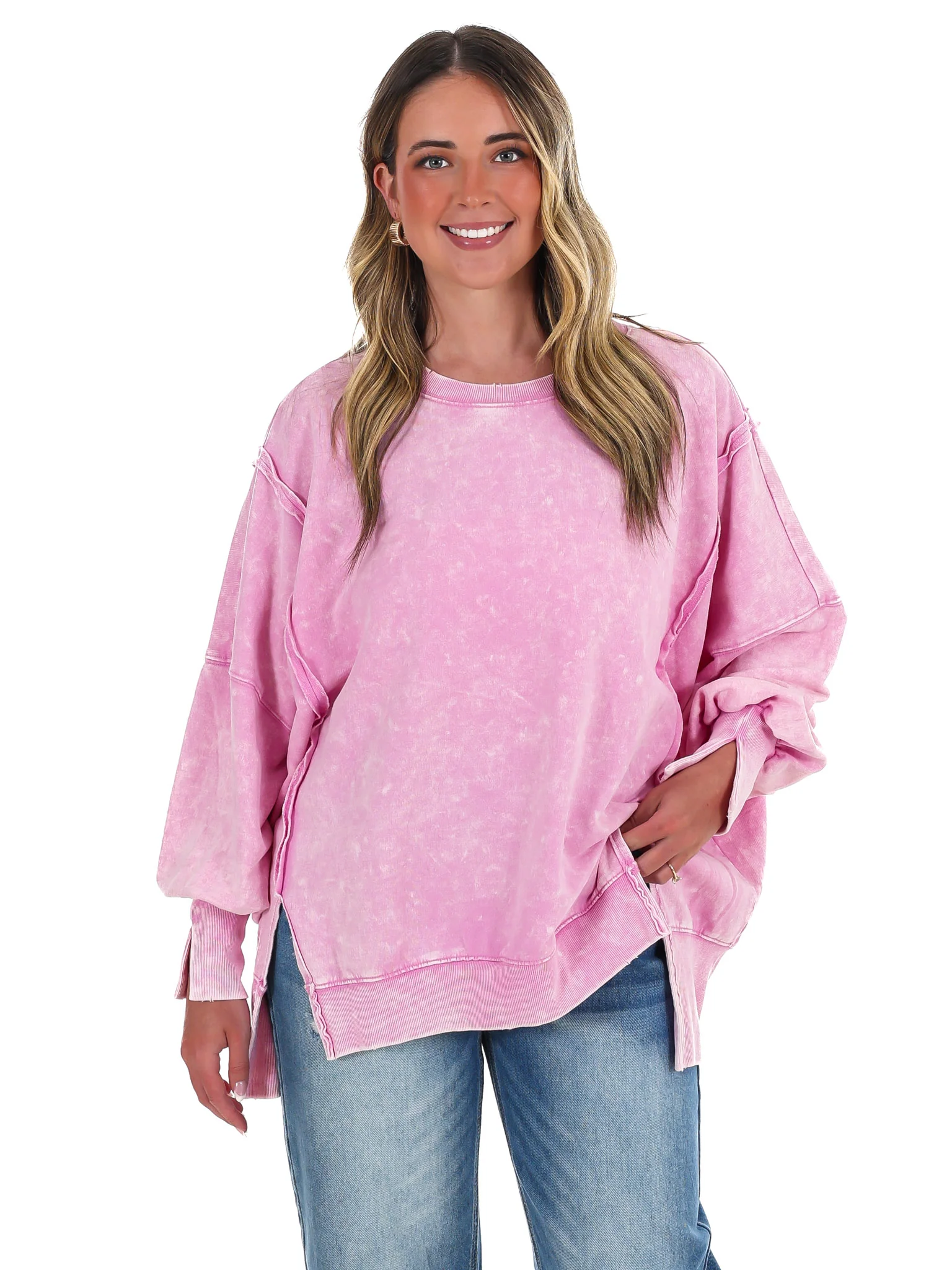 Lovely Life Acid Wash Sweatshirt - Image 24