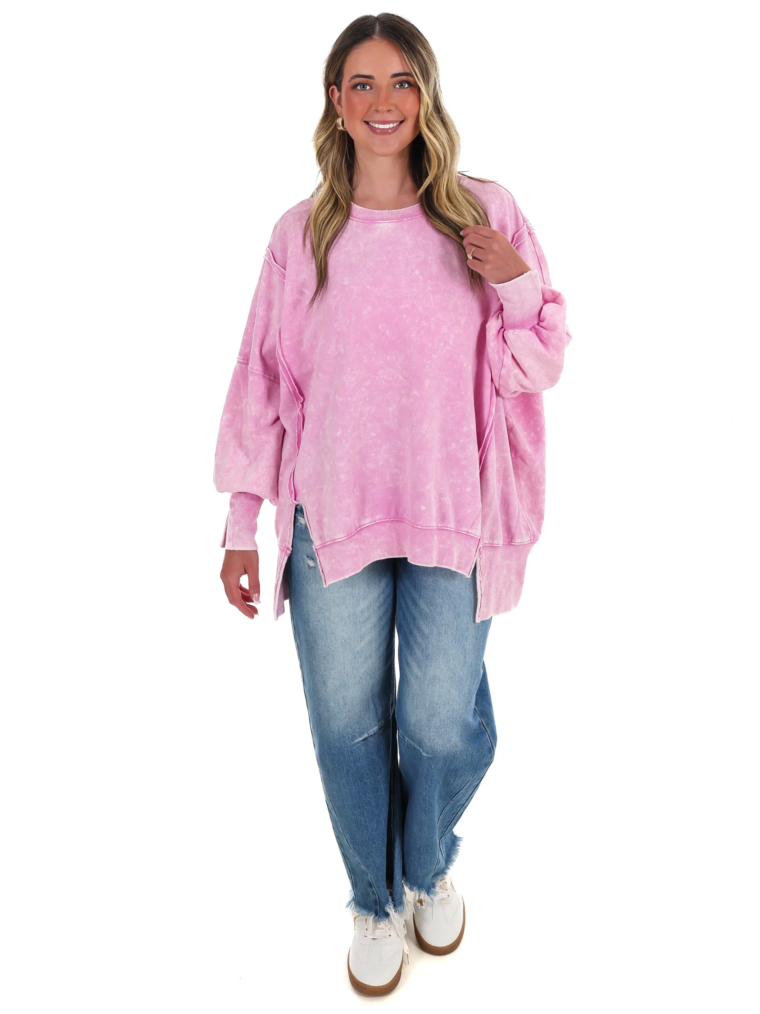 Lovely Life Acid Wash Sweatshirt - Image 25