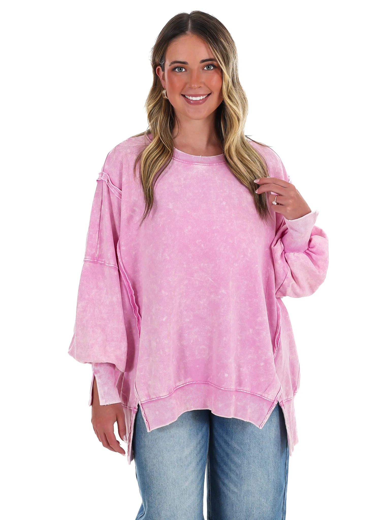 Lovely Life Acid Wash Sweatshirt - Image 26
