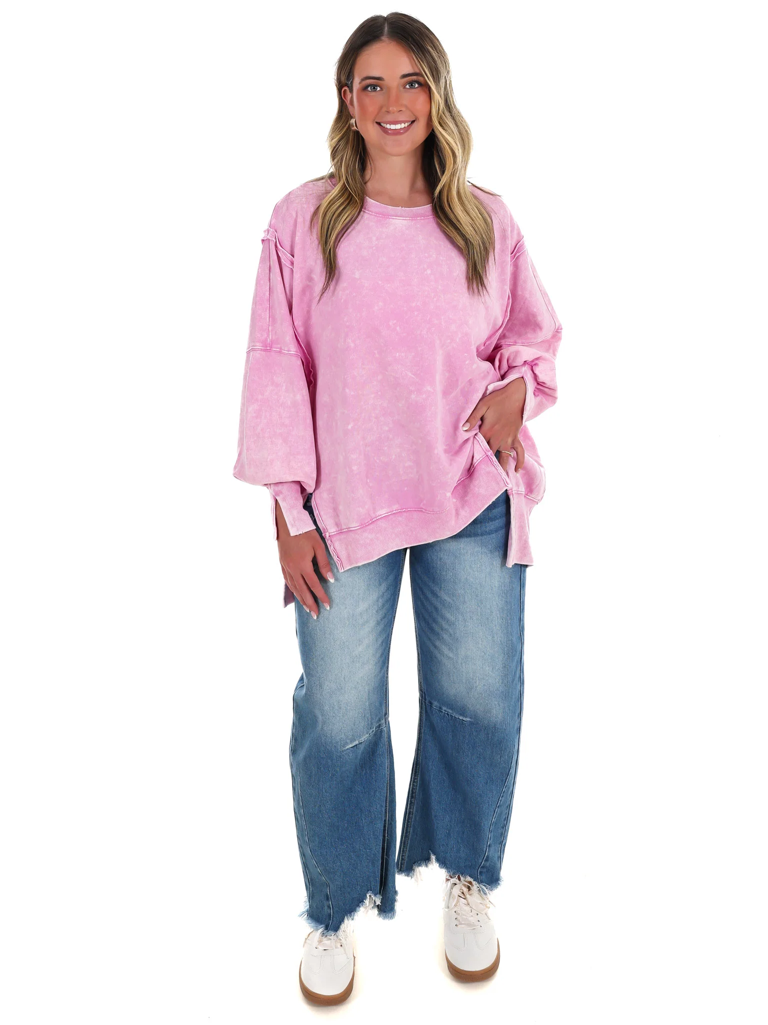 Lovely Life Acid Wash Sweatshirt - Image 27