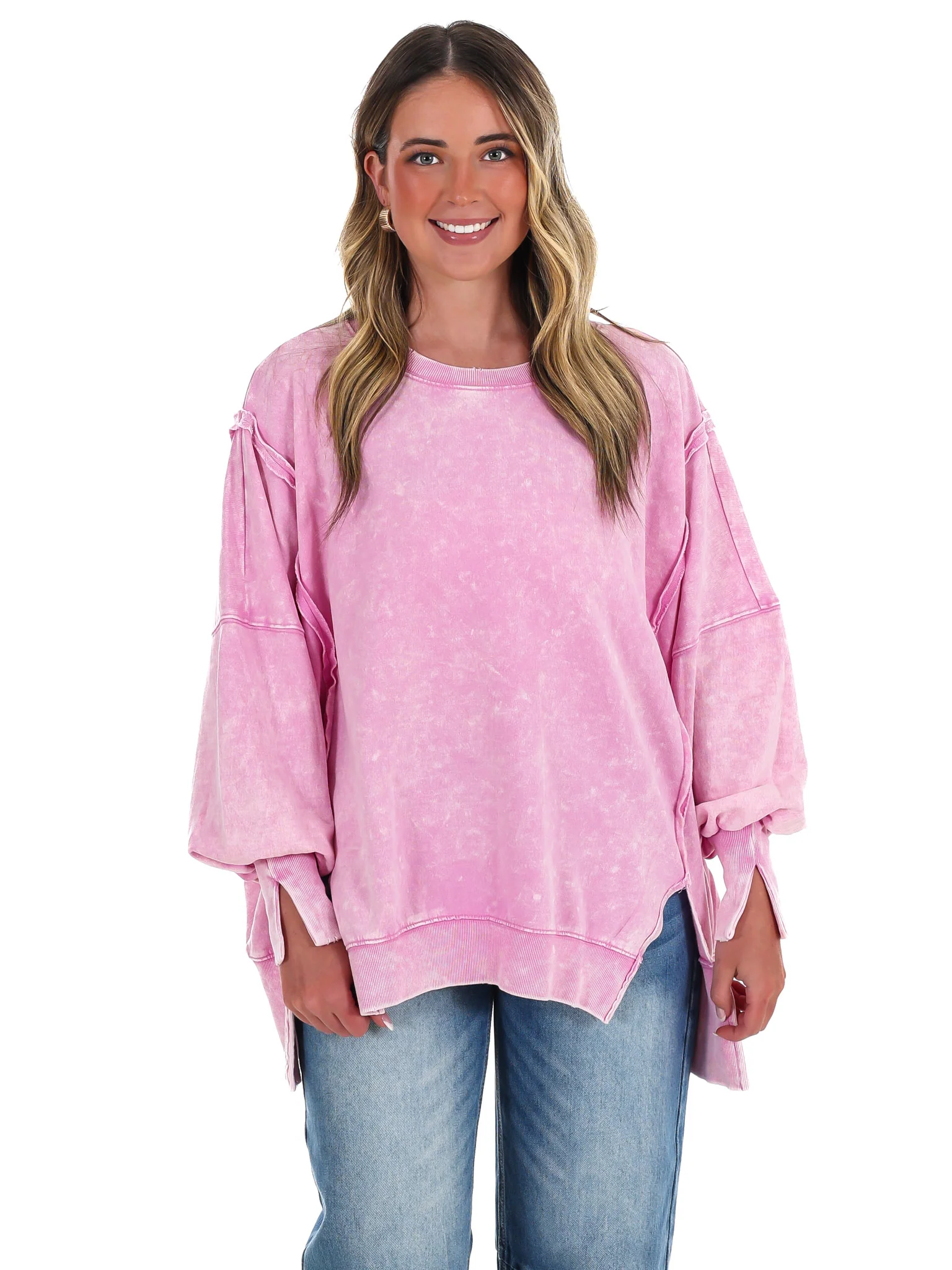 Lovely Life Acid Wash Sweatshirt - Image 28