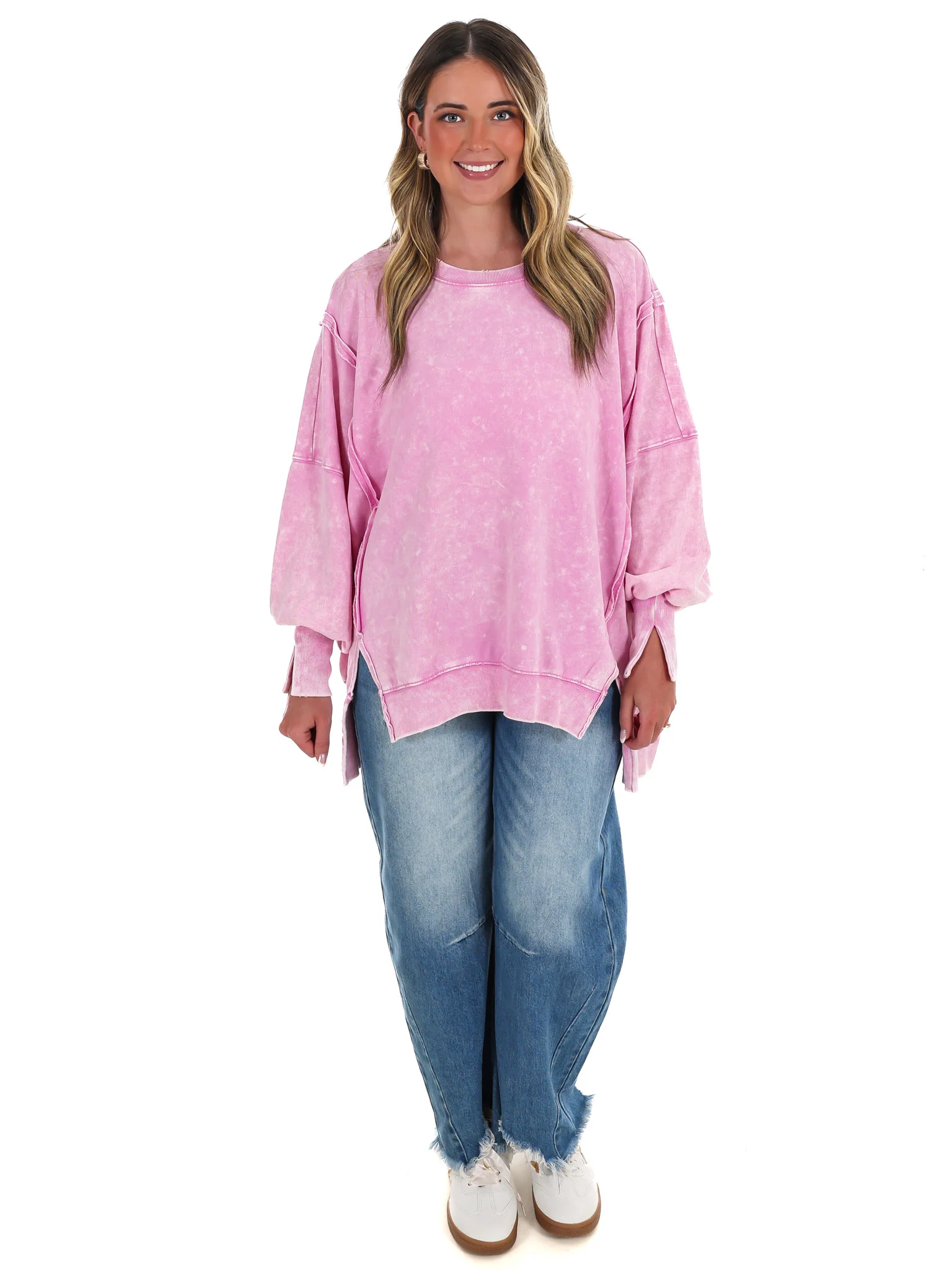 Lovely Life Acid Wash Sweatshirt - Image 29