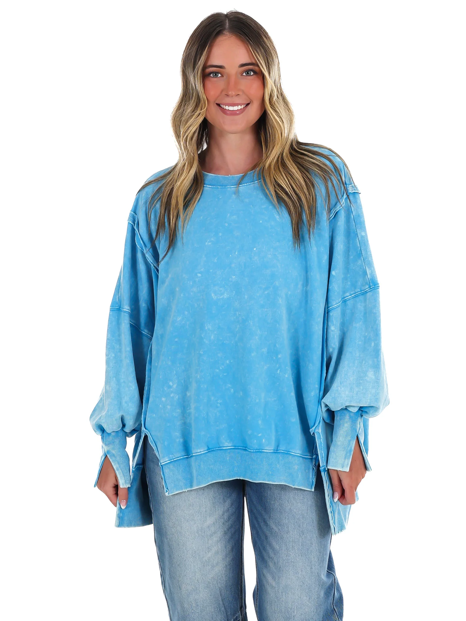 Lovely Life Acid Wash Sweatshirt - Image 31