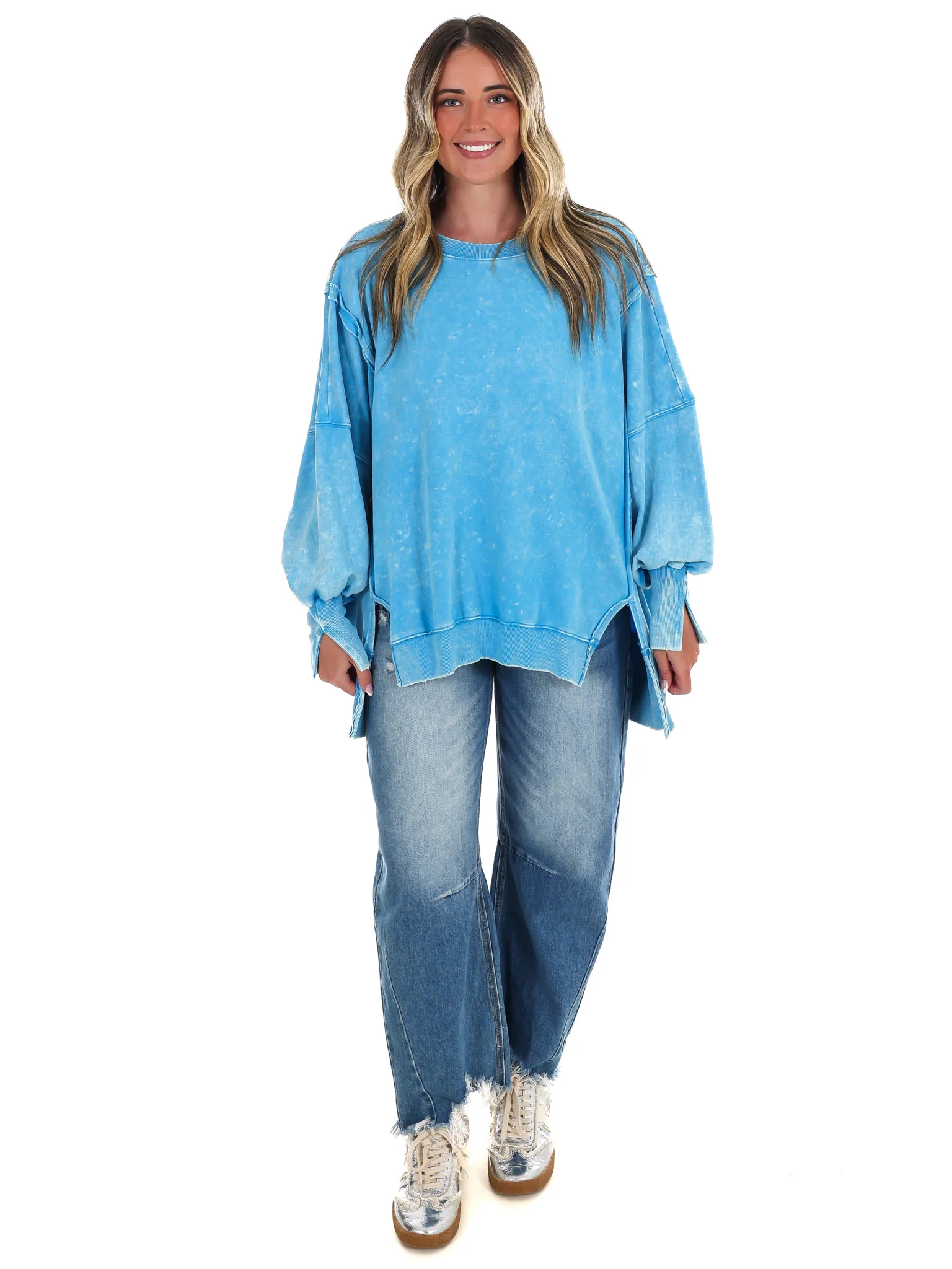 Lovely Life Acid Wash Sweatshirt - Image 32