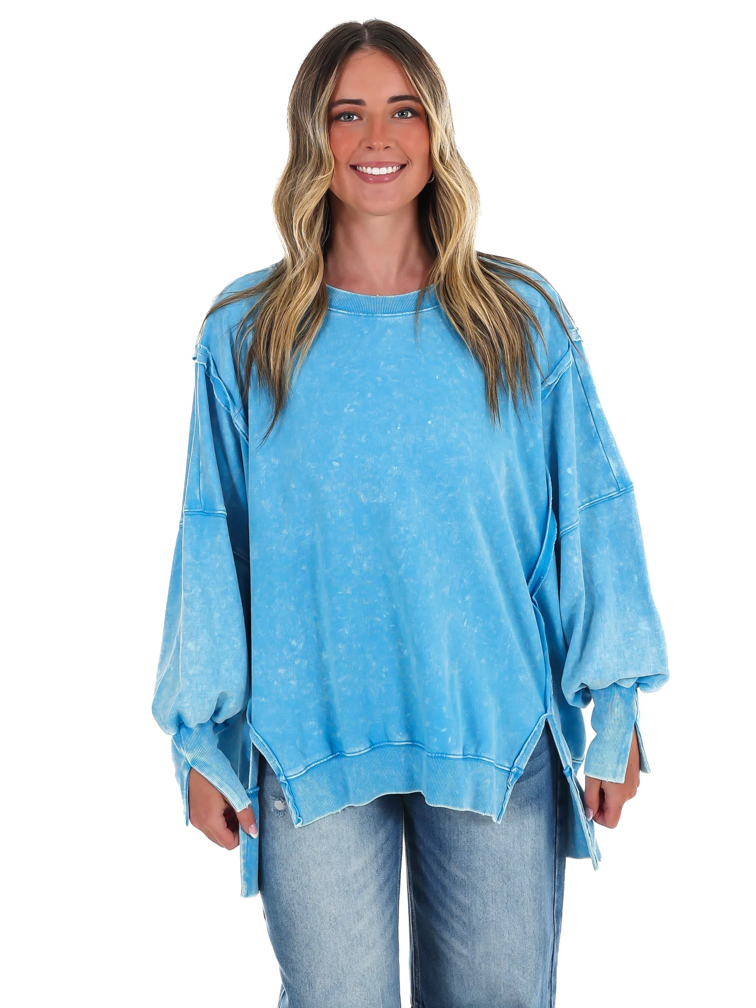 Lovely Life Acid Wash Sweatshirt - Image 33