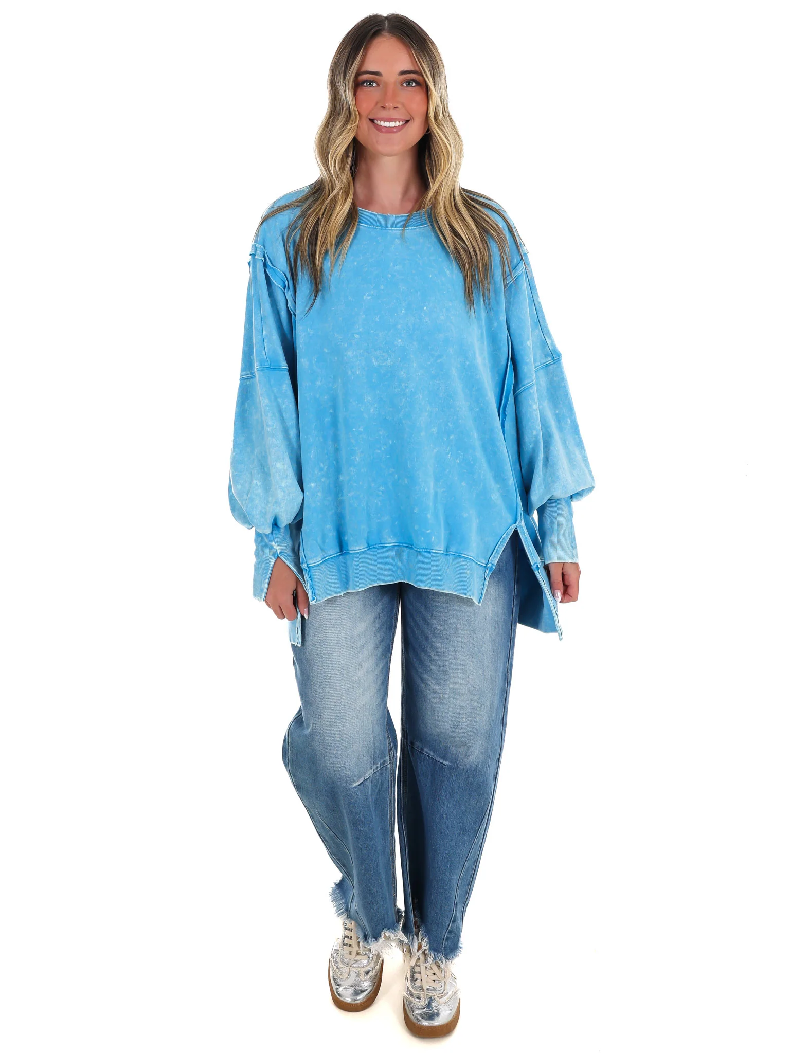Lovely Life Acid Wash Sweatshirt - Image 34
