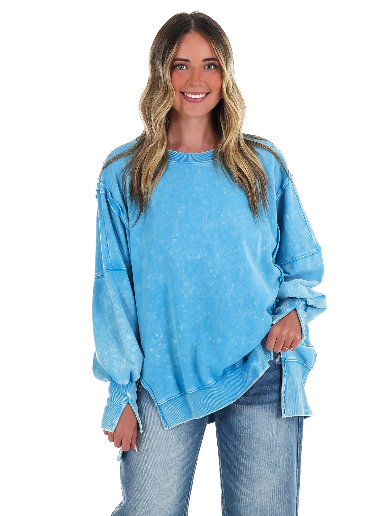 Lovely Life Acid Wash Sweatshirt - Image 35