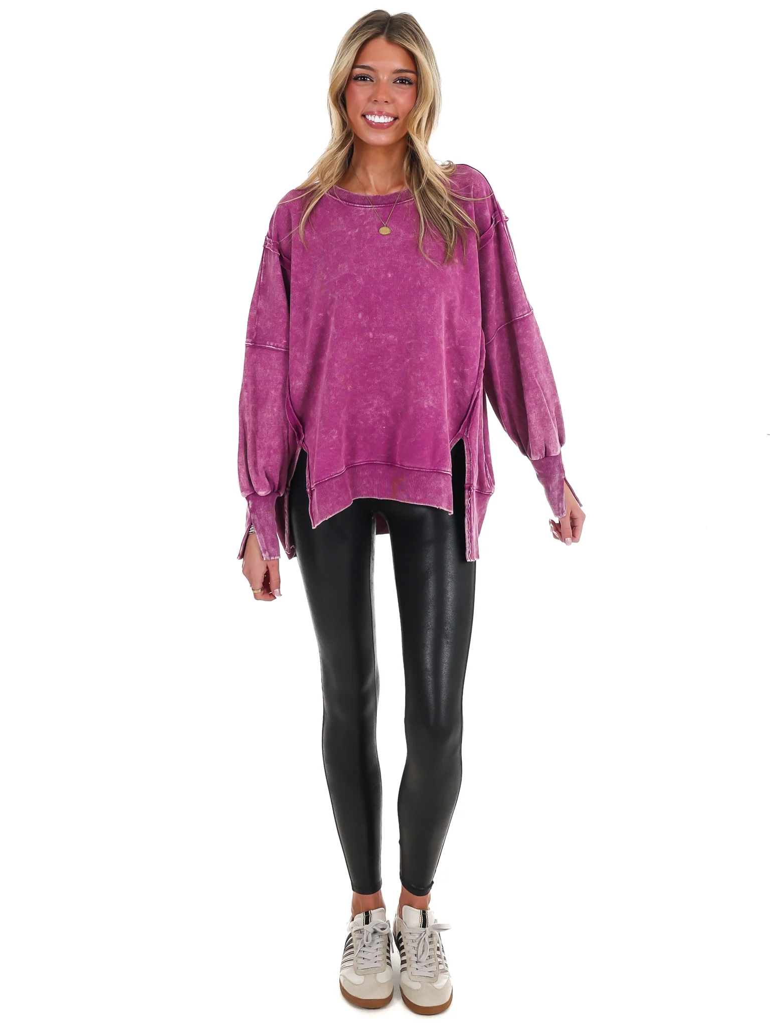 Lovely Life Acid Wash Sweatshirt - Image 4