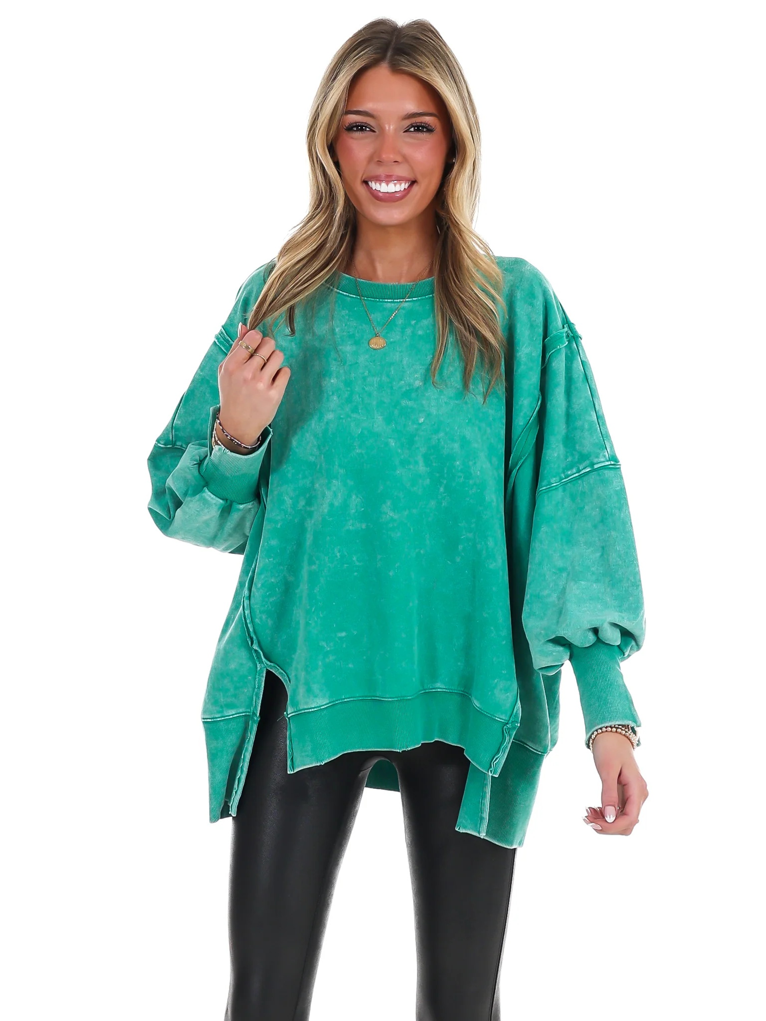 Lovely Life Acid Wash Sweatshirt - Image 46