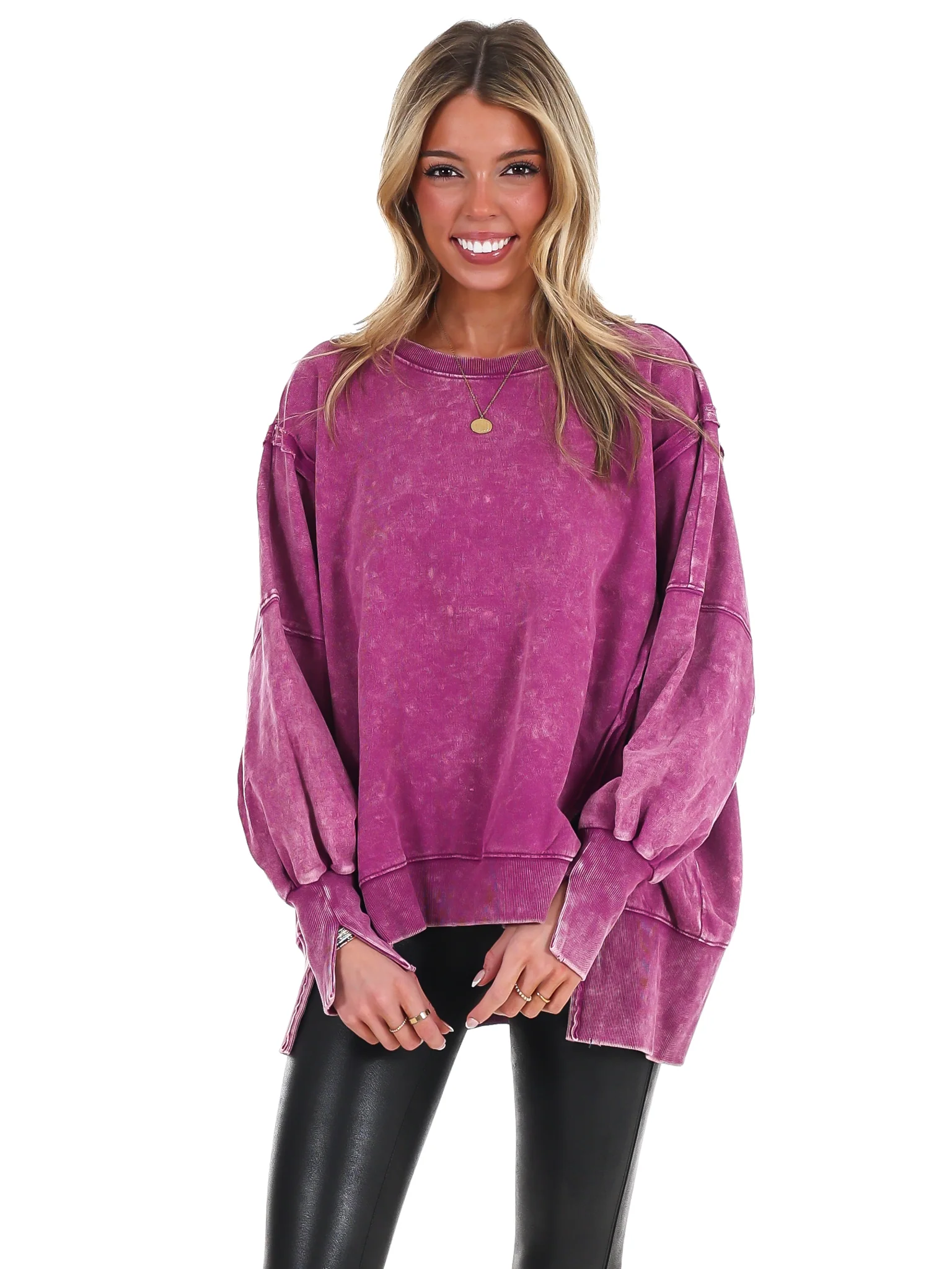 Lovely Life Acid Wash Sweatshirt - Image 5