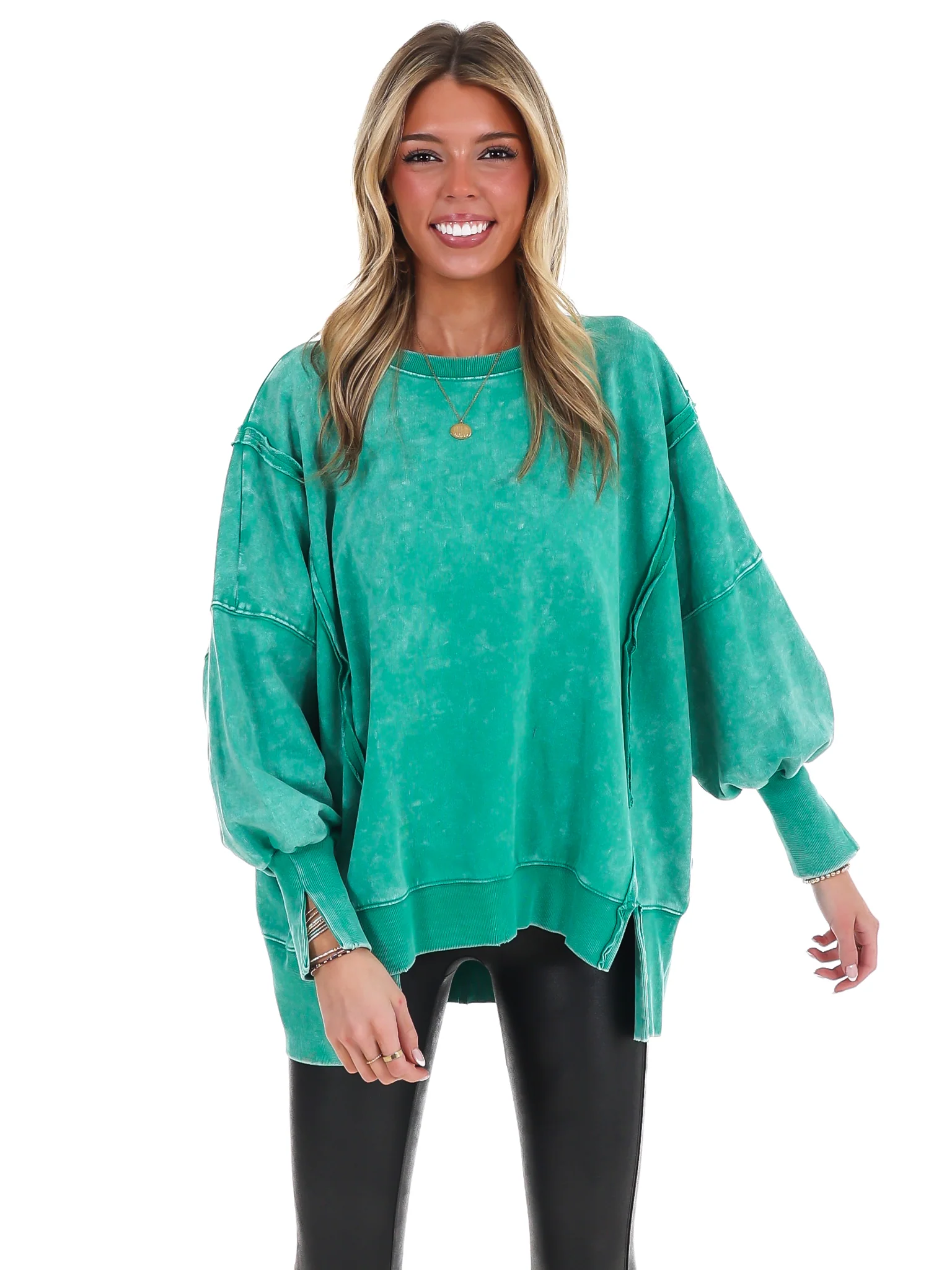 Lovely Life Acid Wash Sweatshirt - Image 50