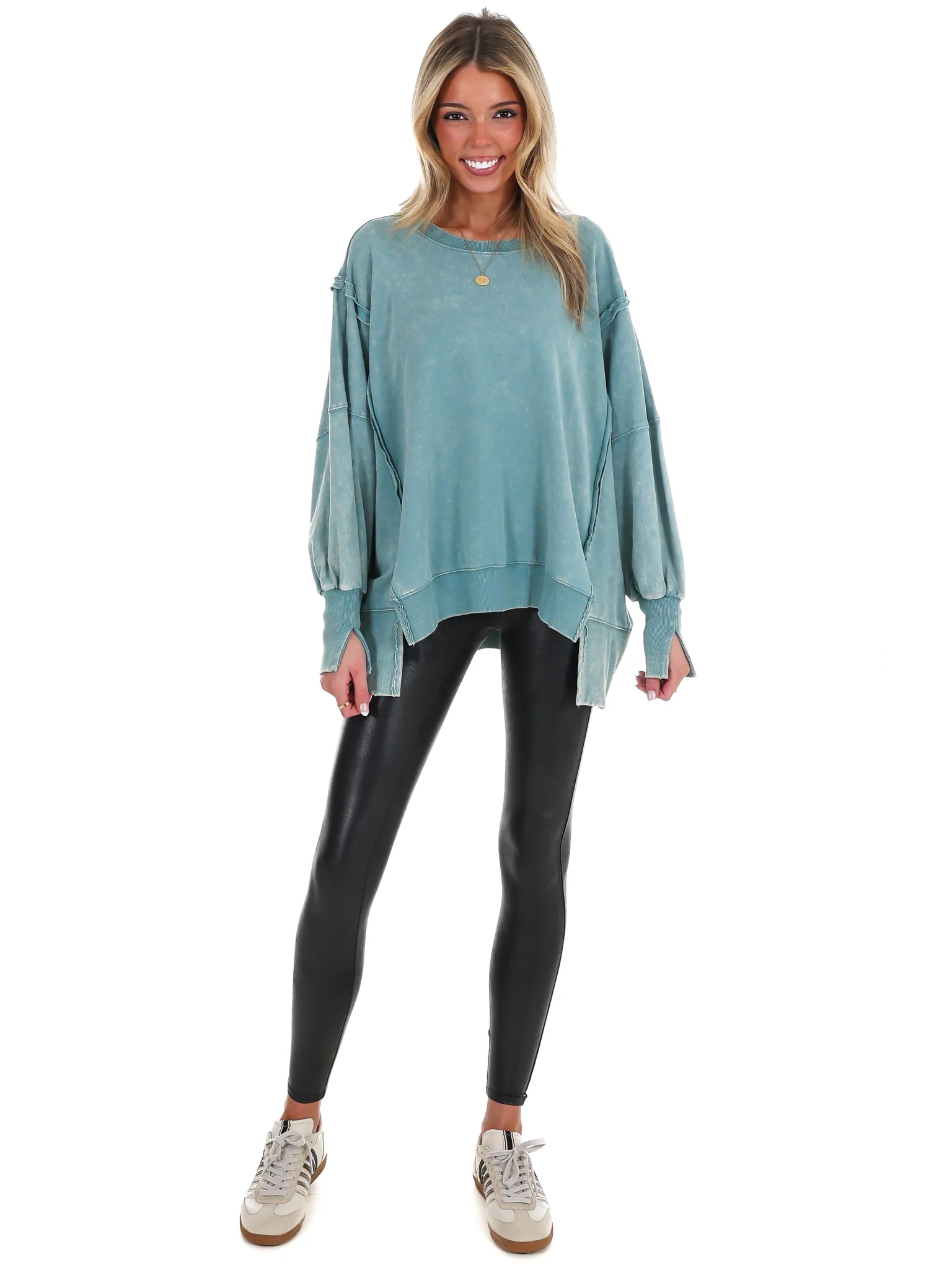 Lovely Life Acid Wash Sweatshirt - Image 55