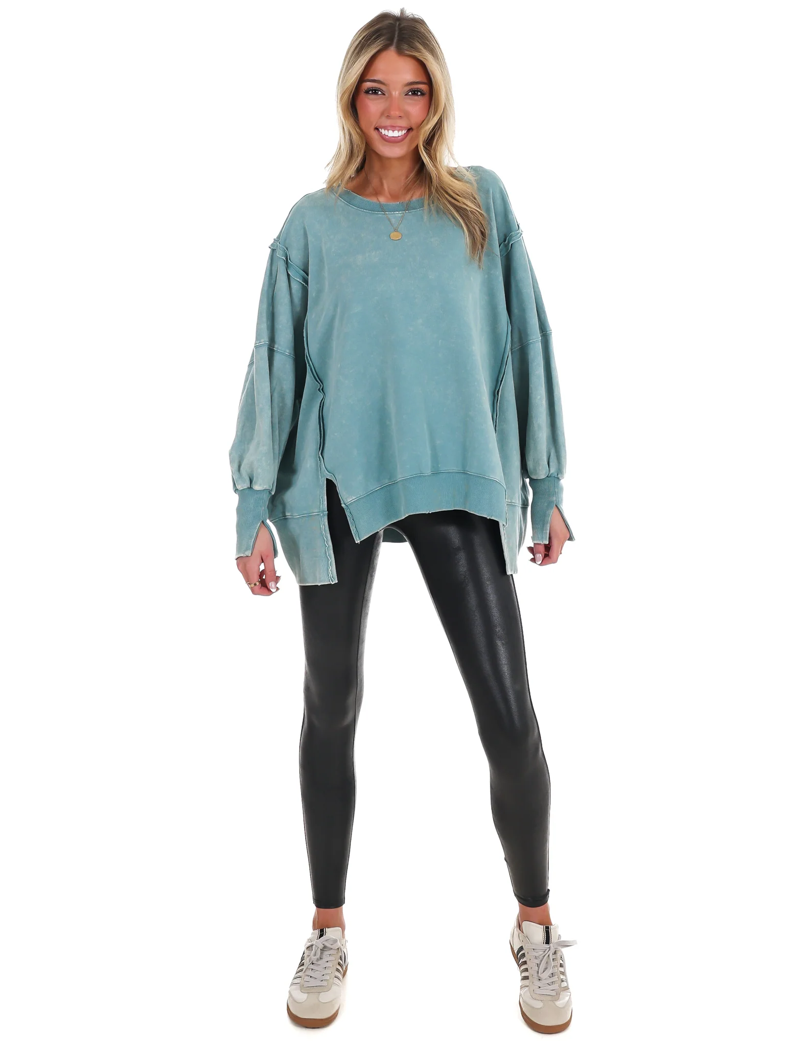 Lovely Life Acid Wash Sweatshirt - Image 57