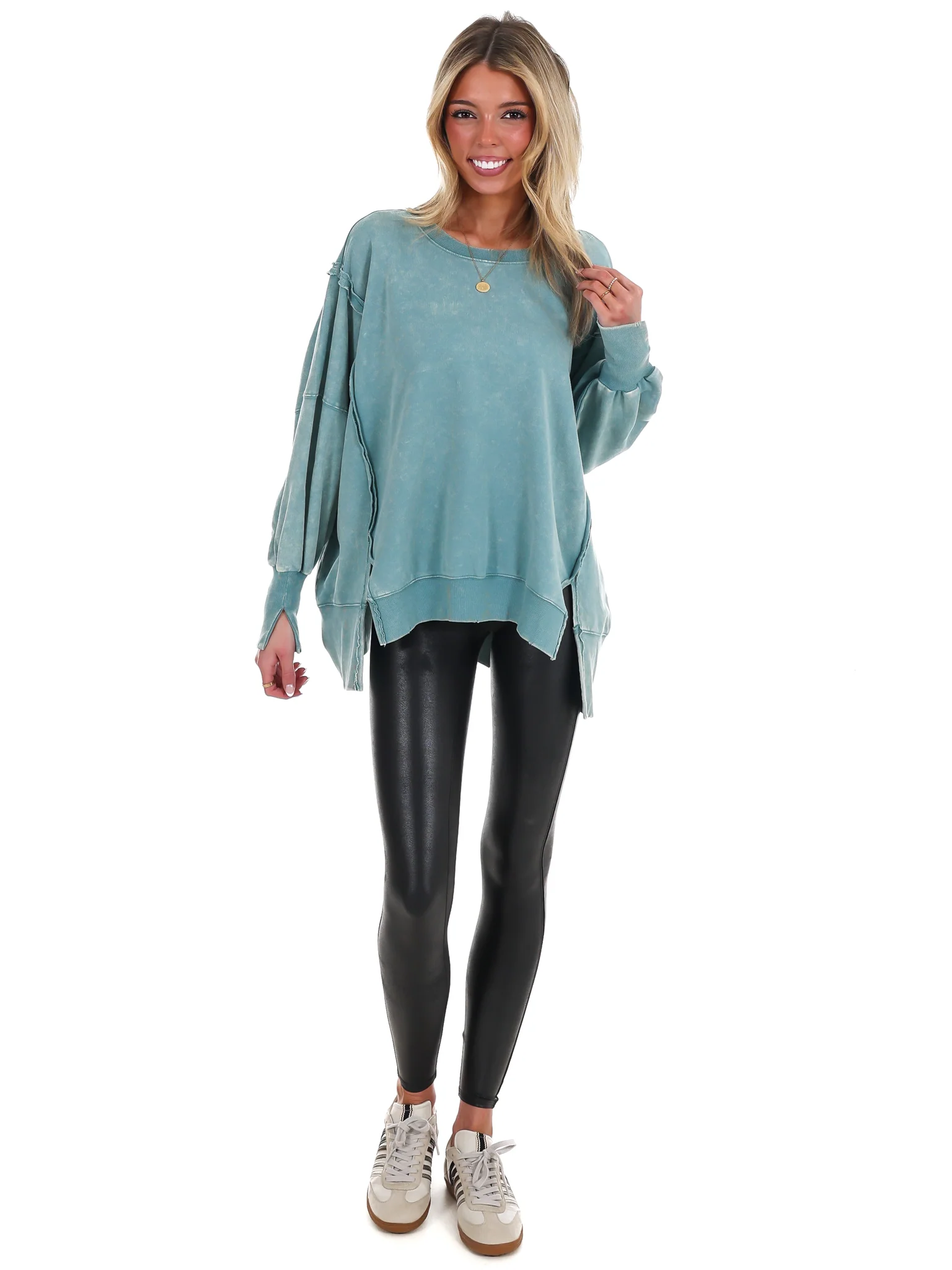 Lovely Life Acid Wash Sweatshirt - Image 60