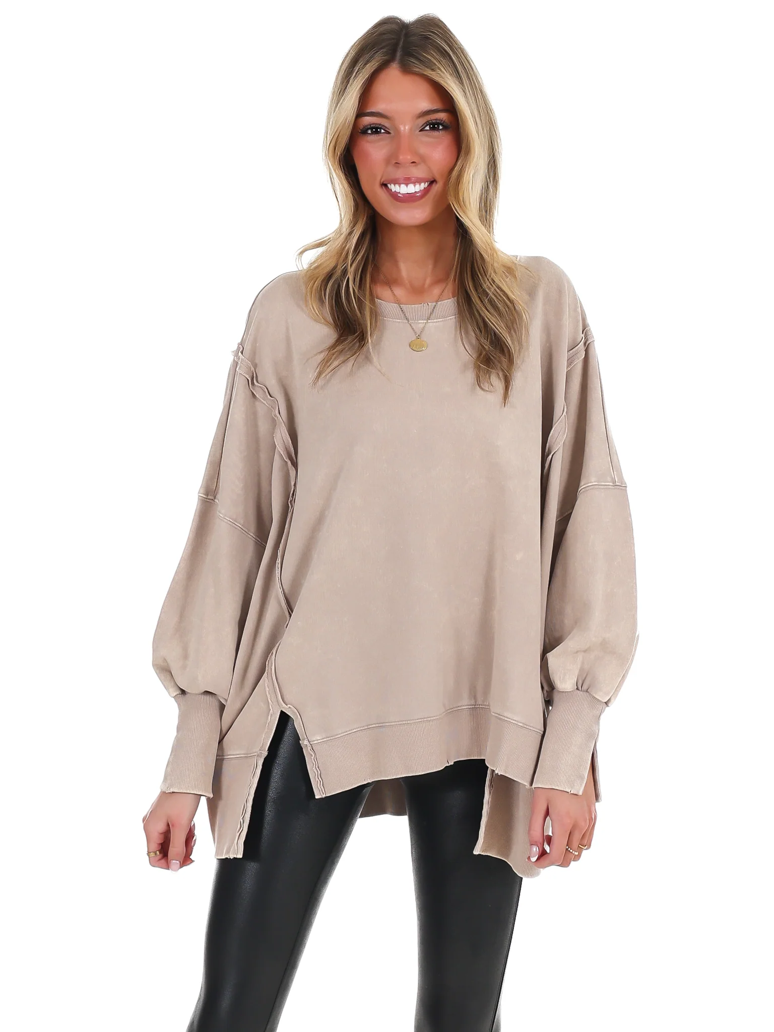 Lovely Life Acid Wash Sweatshirt - Image 62