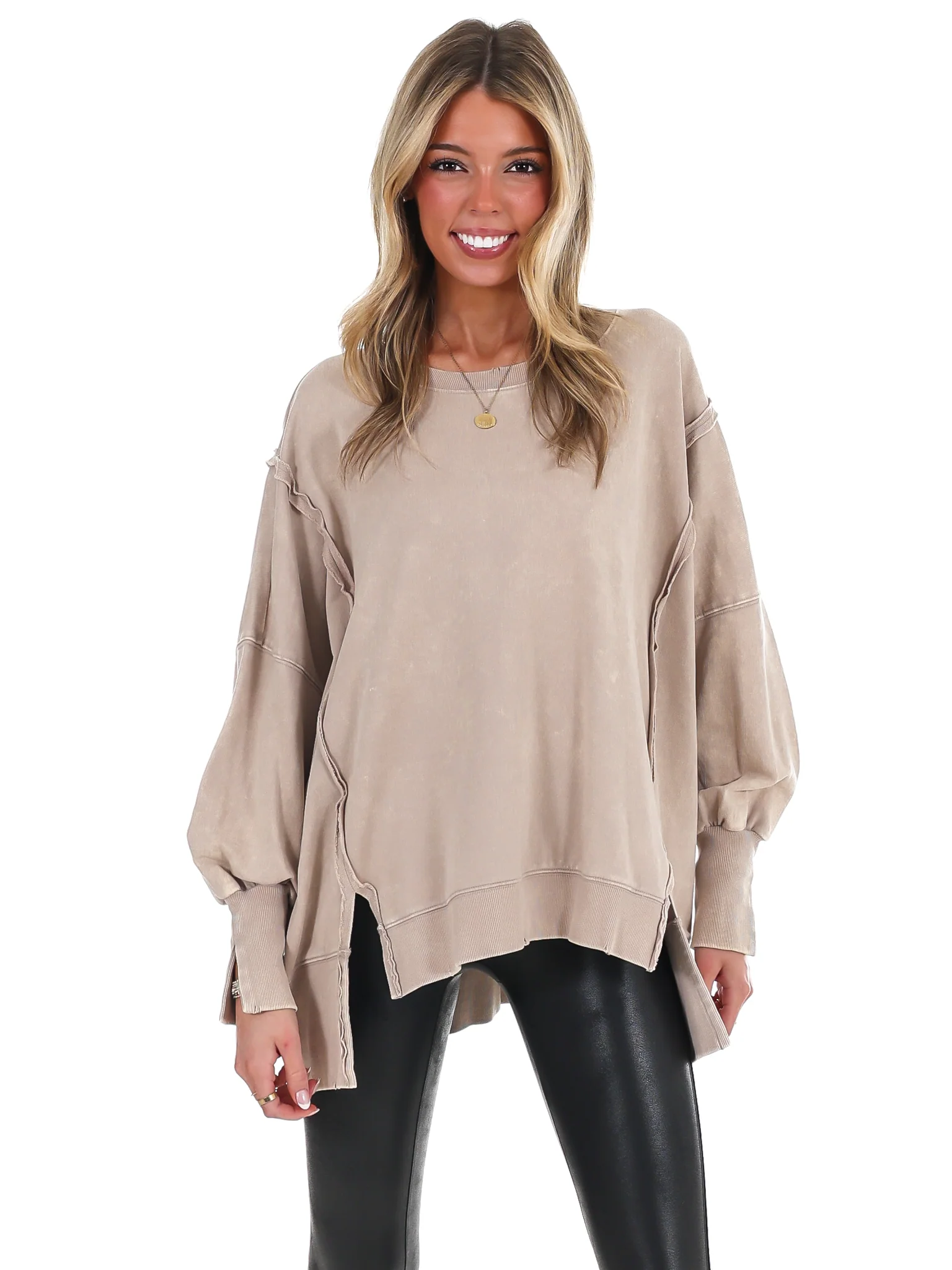 Lovely Life Acid Wash Sweatshirt - Image 64