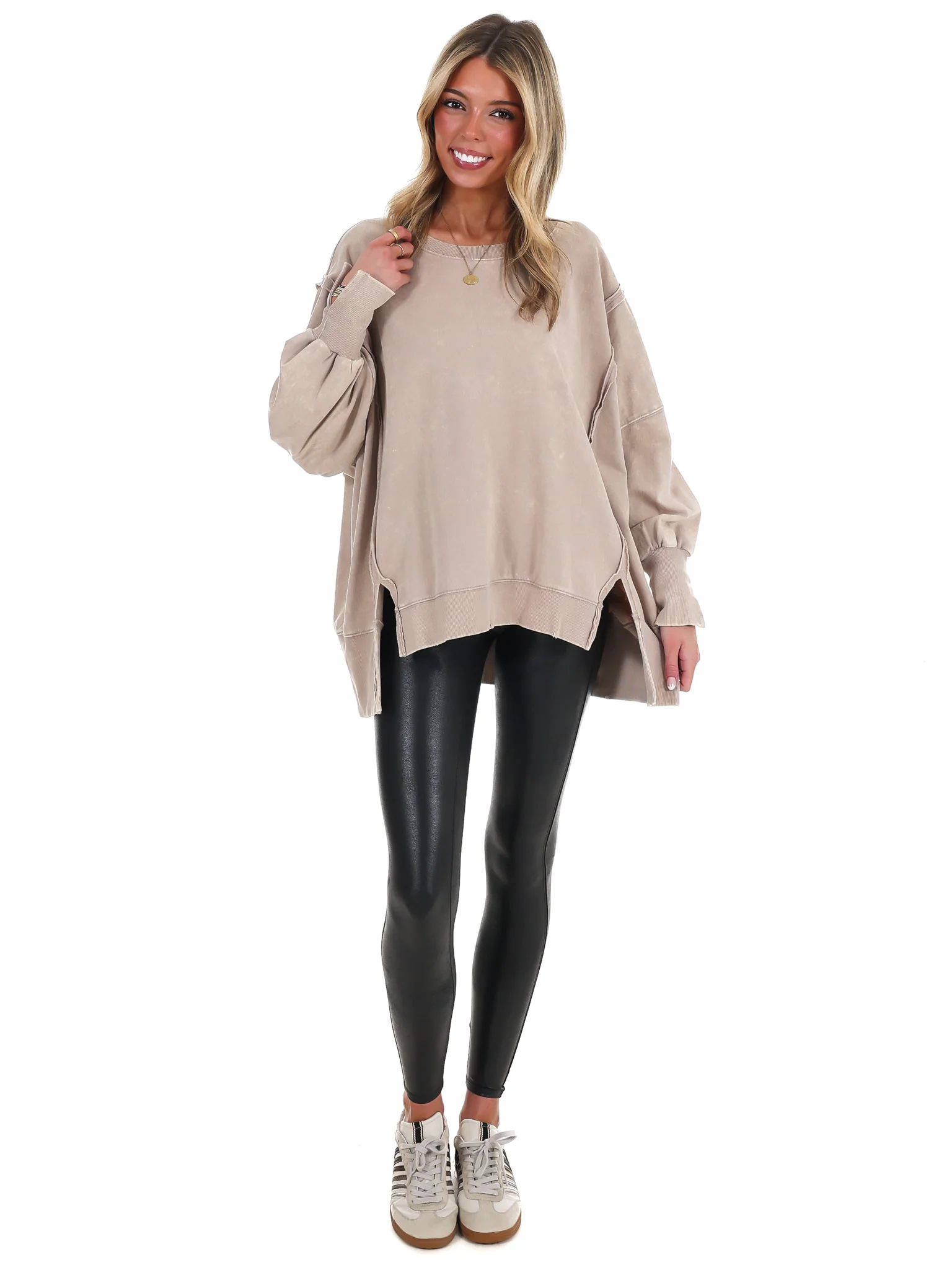 Lovely Life Acid Wash Sweatshirt - Image 67